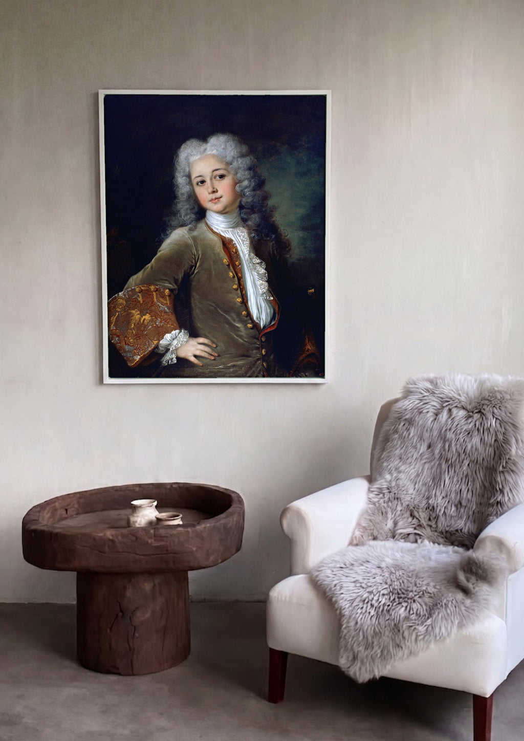 Quadro Decorativo Retrato de Jovem - Nicolas de Largillière em ambiente decorado