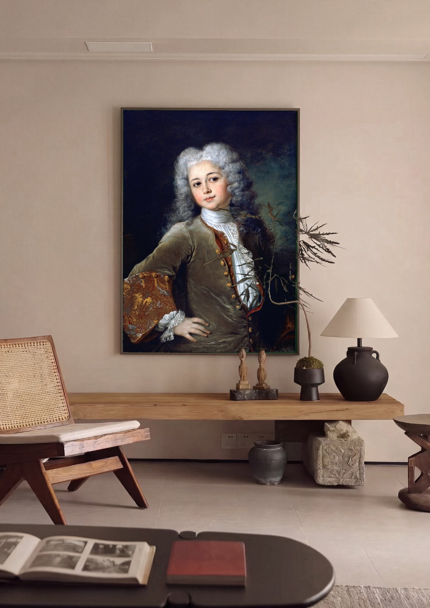 Quadro Decorativo Retrato de Jovem - Nicolas de Largillière em ambiente decorado