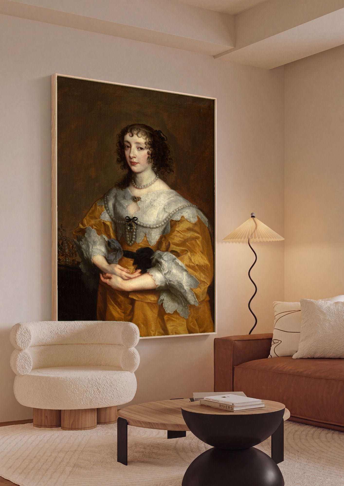 Quadro Decorativo Retrato de Mulher com Coroa - Van Dyck em ambiente decorado