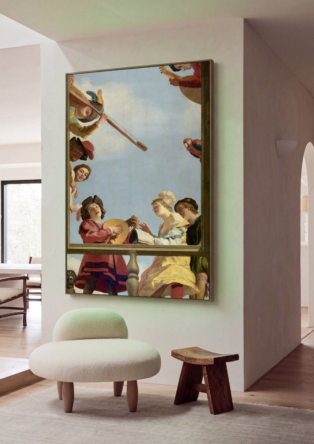 Quadro Decorativo A Concerto on a Balcony - Gerard van Honthorst em ambiente decorado