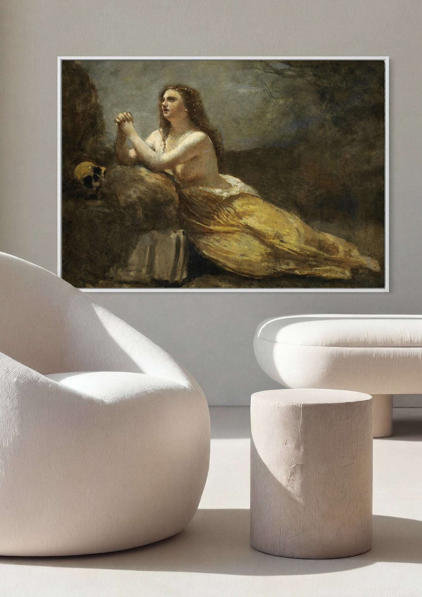 Quadro Decorativo Madalena Penitente - Corot em ambiente decorado