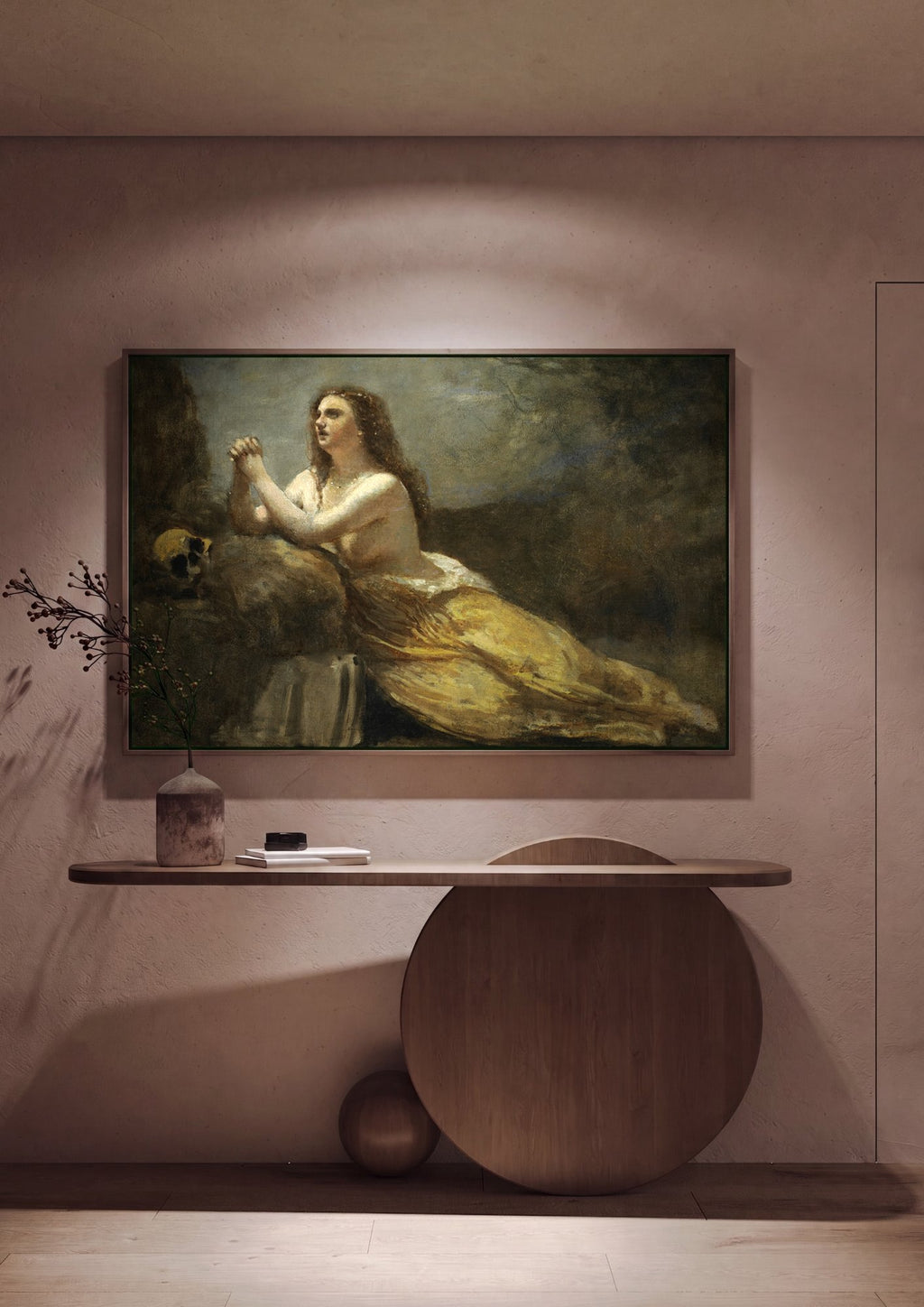 Quadro Decorativo Madalena Penitente - Corot em ambiente decorado