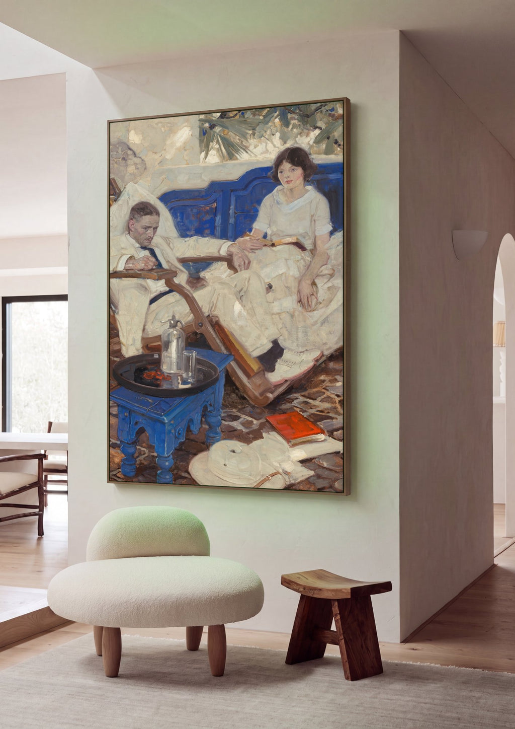 Quadro Decorativo 'The Blue Sofa' - Dean Cornwell em ambiente decorado