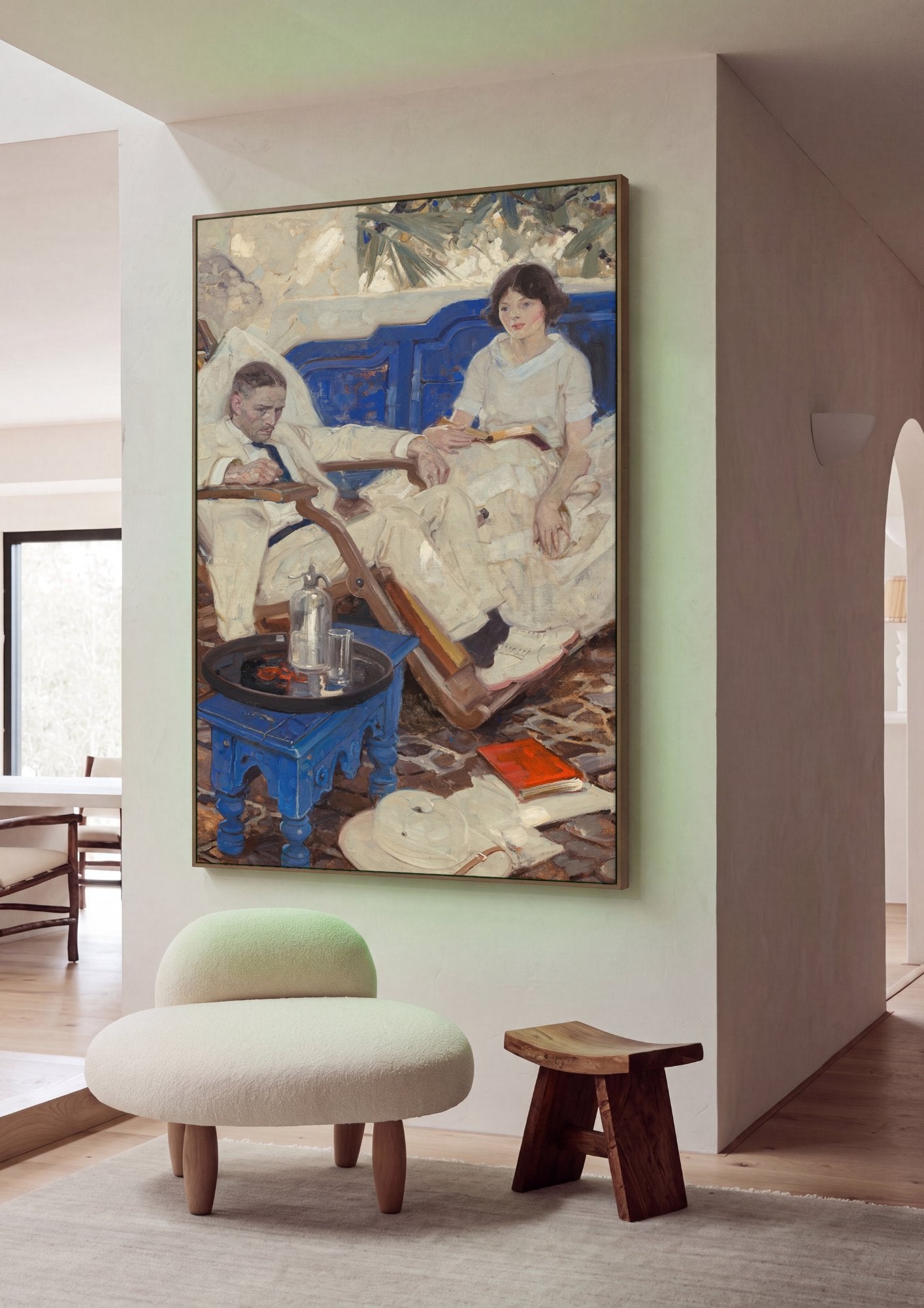 Quadro Decorativo 'The Blue Sofa' - Dean Cornwell em ambiente decorado