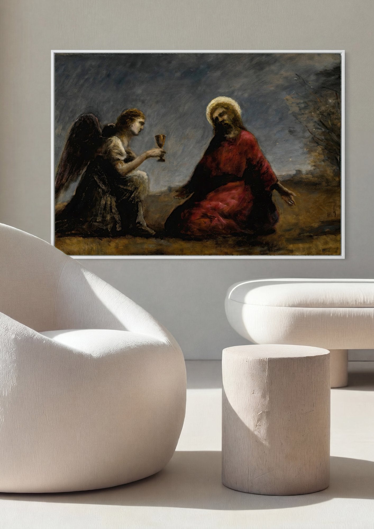 Quadro Decorativo A Agonia no Jardim - Corot em ambiente decorado