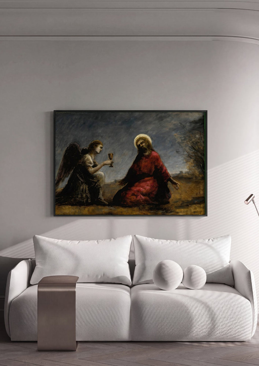 Quadro Decorativo A Agonia no Jardim - Corot em ambiente decorado