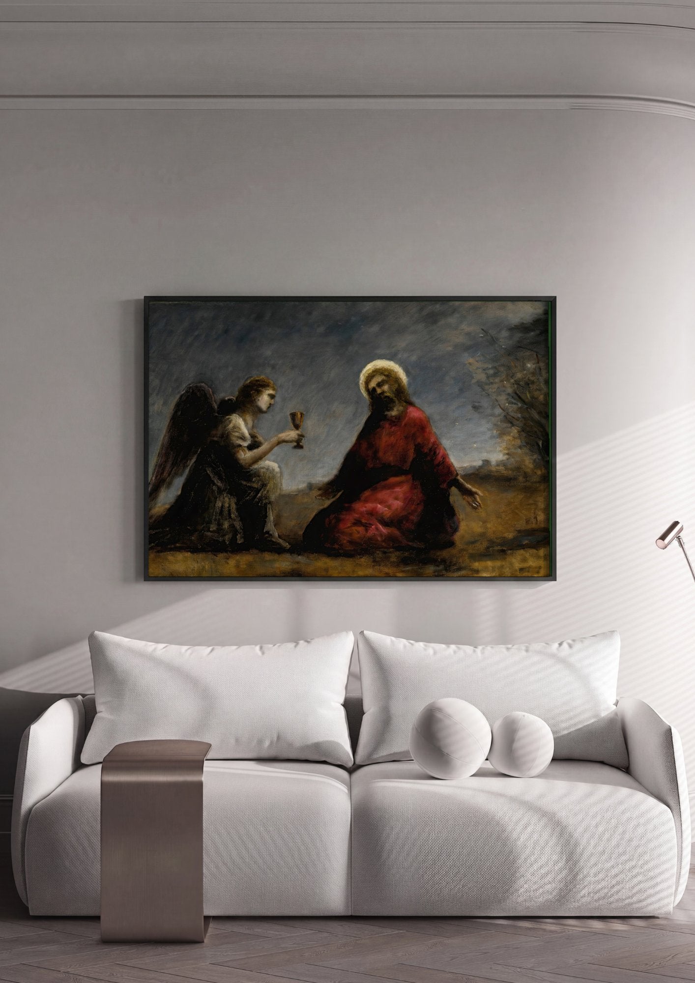 Quadro Decorativo A Agonia no Jardim - Corot em ambiente decorado