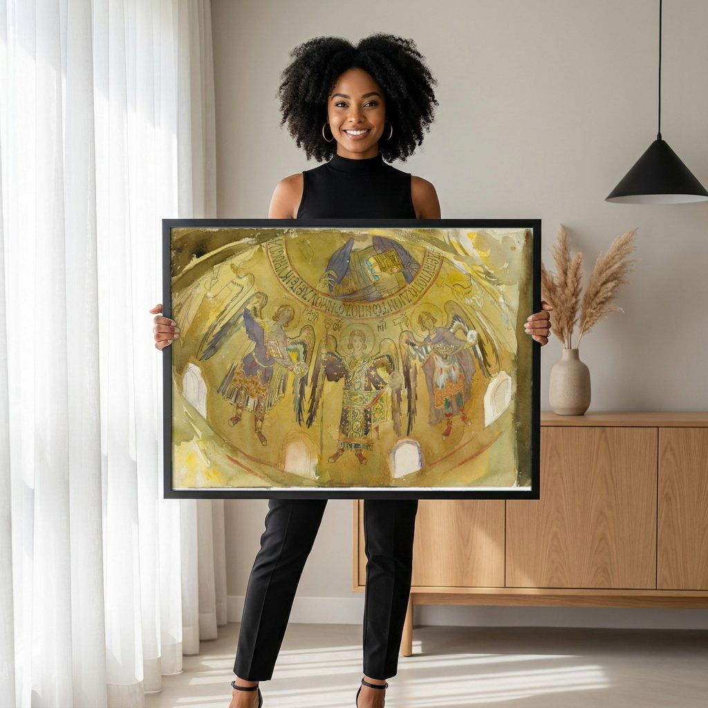 Quadro Decorativo Estudos para Mosaicos Bizantinos - Sargent com modelo em ambiente