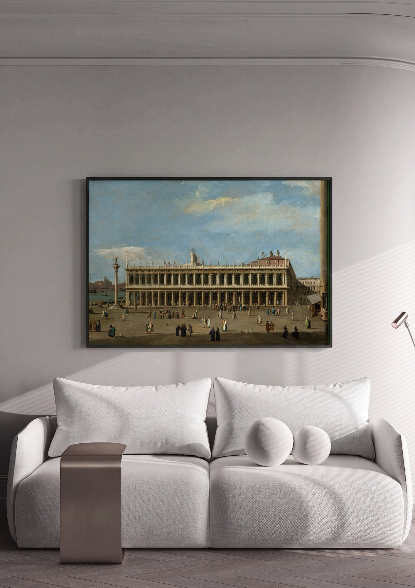 Quadro Decorativo A Praça de São Marcos - Canaletto em ambiente decorado