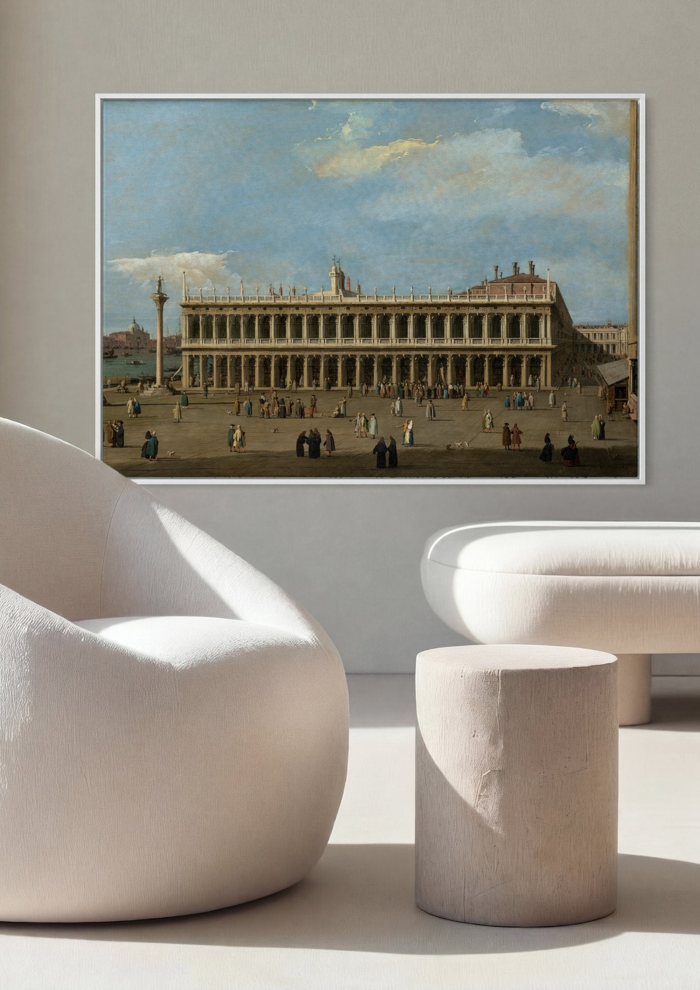 Quadro Decorativo A Praça de São Marcos - Canaletto em ambiente decorado
