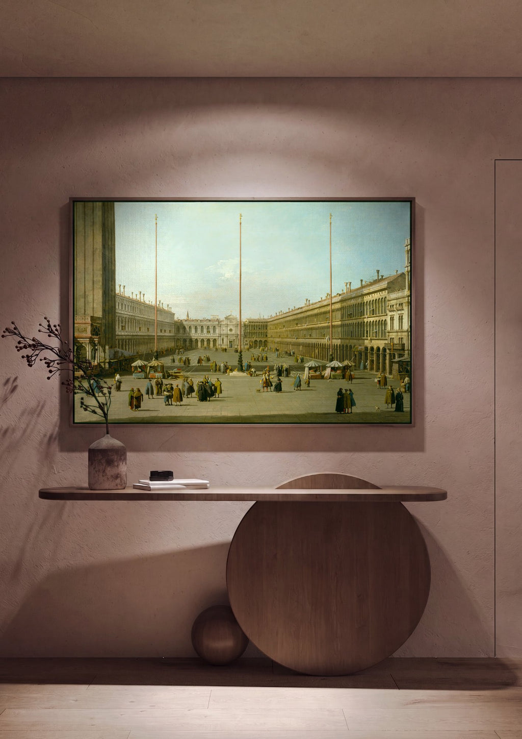Quadro Decorativo A Praça de São Marcos - Canaletto em ambiente decorado