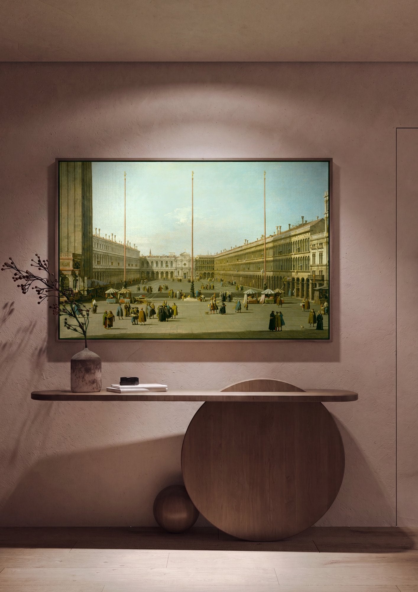 Quadro Decorativo A Praça de São Marcos - Canaletto em ambiente decorado