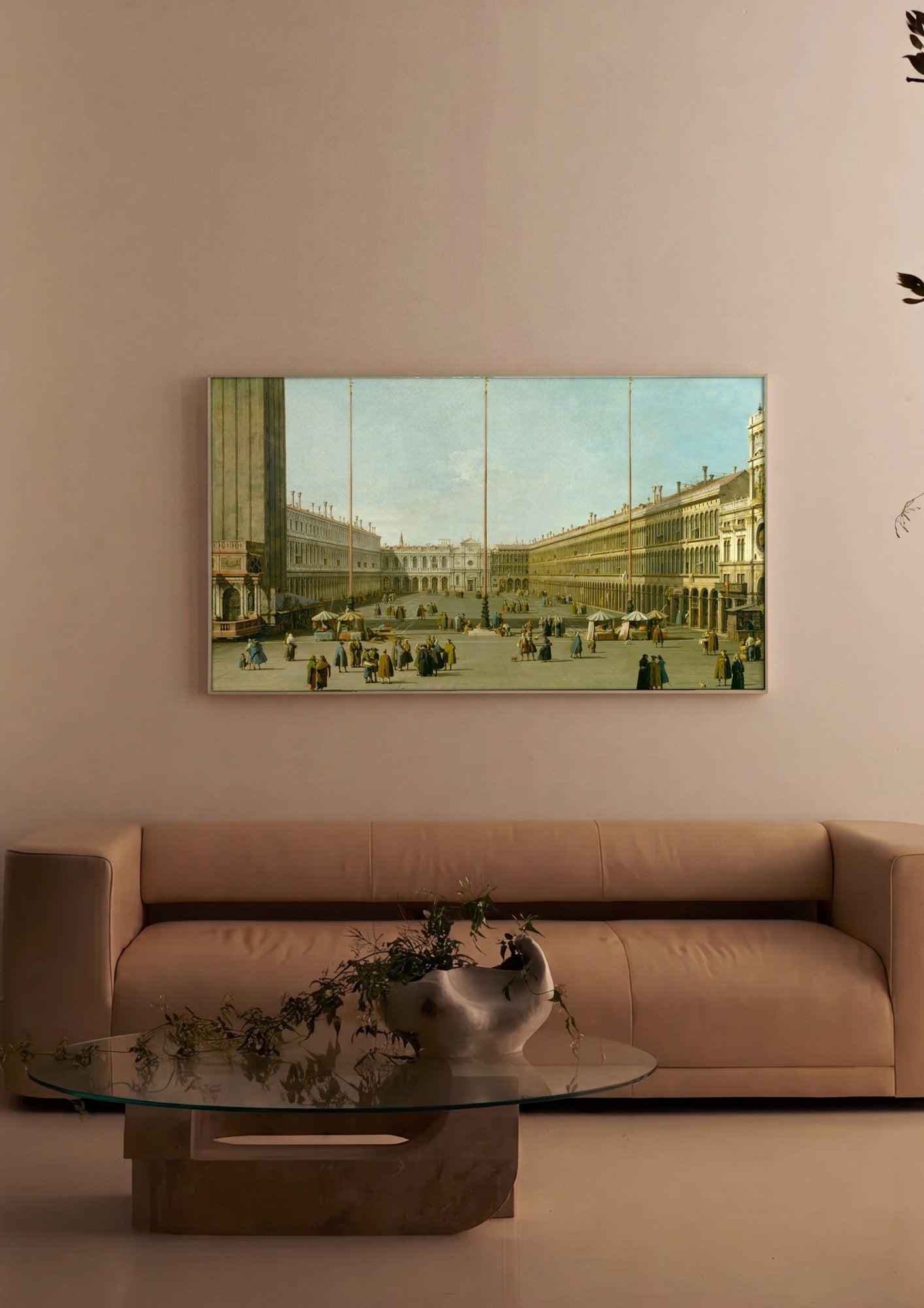 Quadro Decorativo A Praça de São Marcos - Canaletto em ambiente decorado