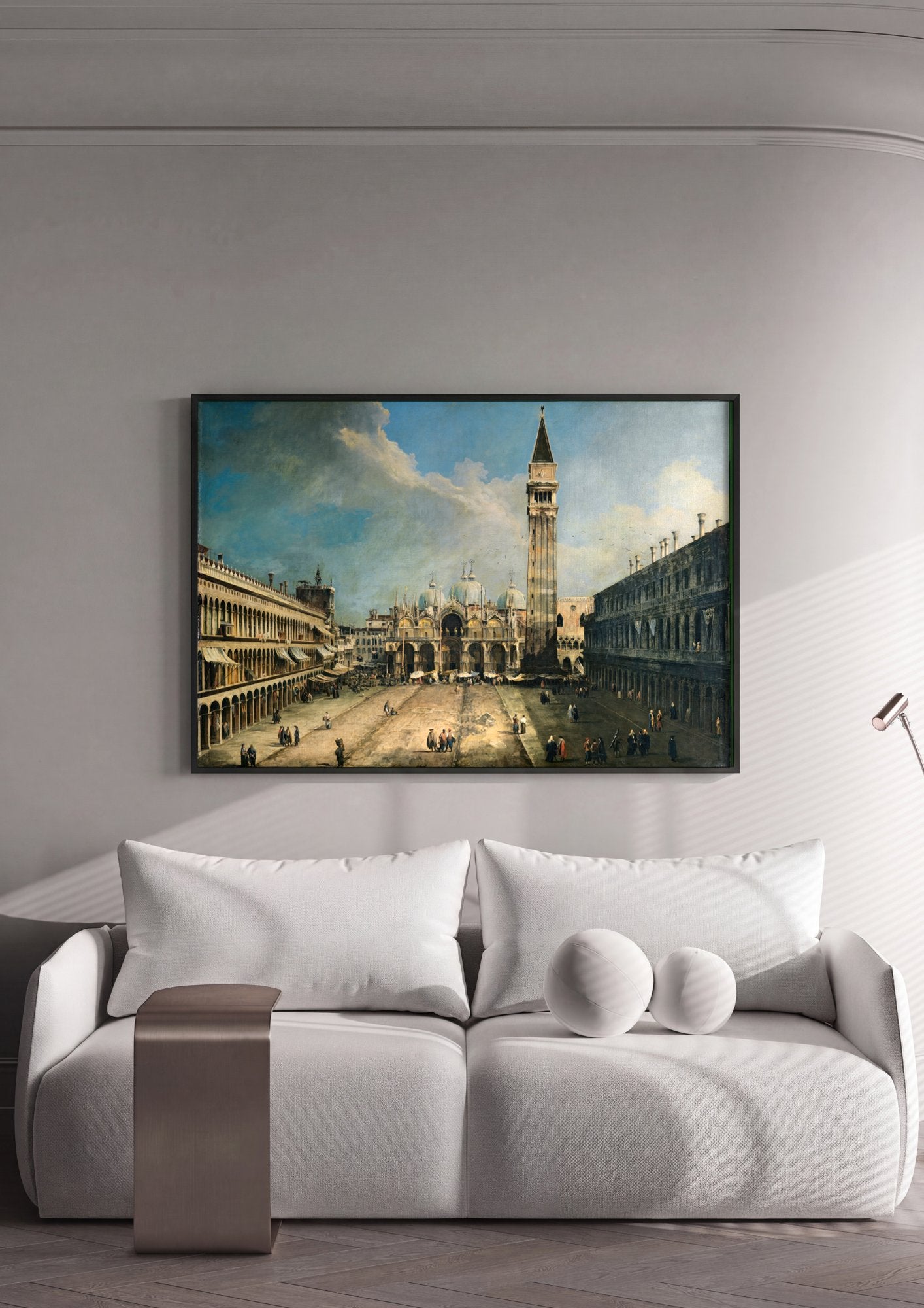 Quadro Decorativo A Praça de São Marcos - Canaletto em ambiente decorado