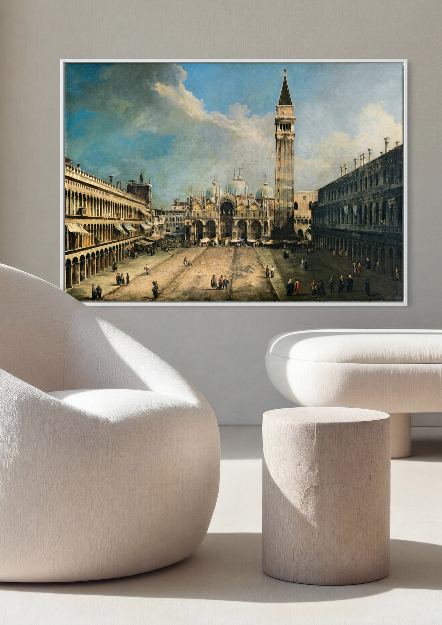 Quadro Decorativo A Praça de São Marcos - Canaletto em ambiente decorado