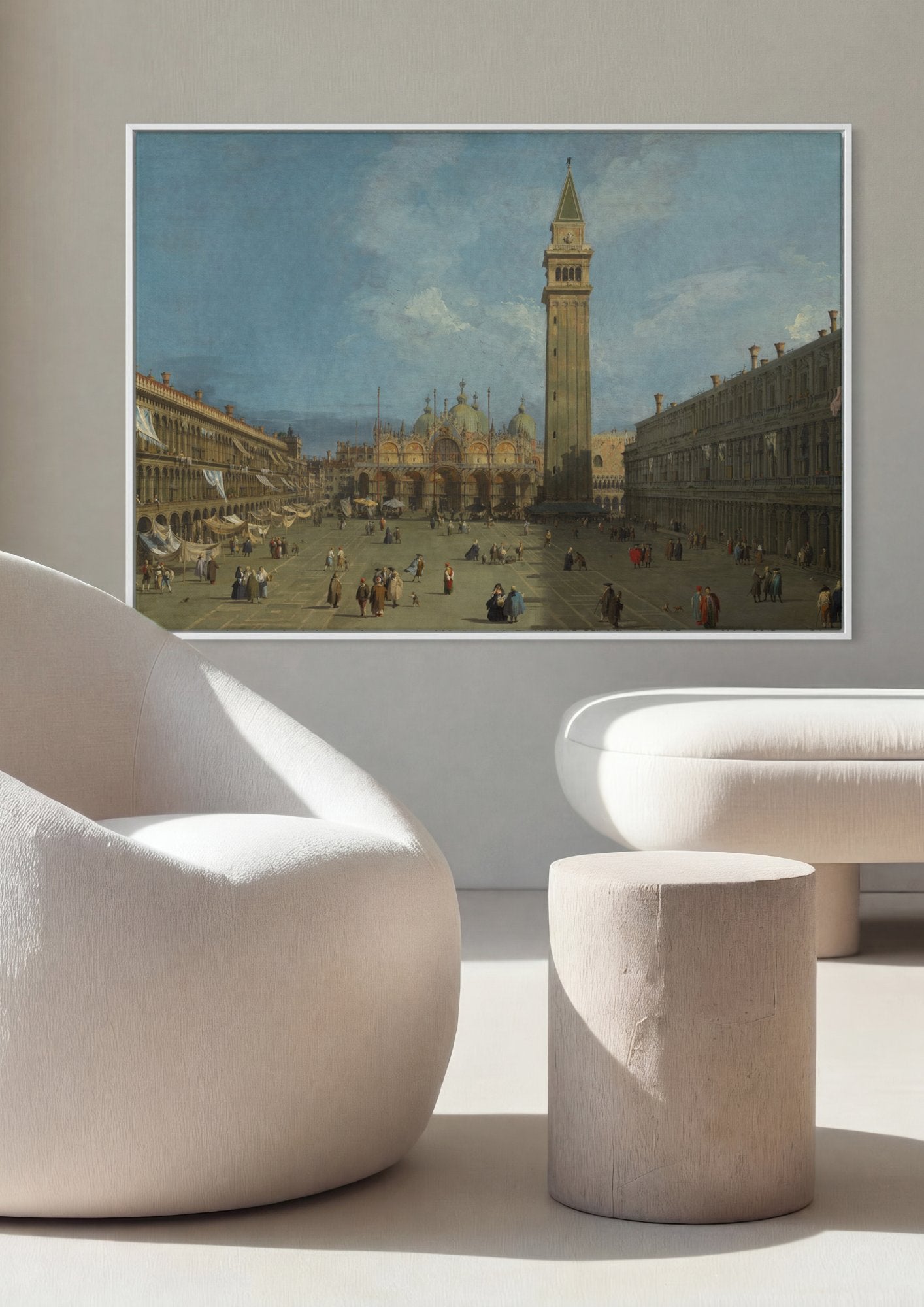 Quadro Decorativo A Praça de São Marcos, Veneza - Canaletto em ambiente decorado