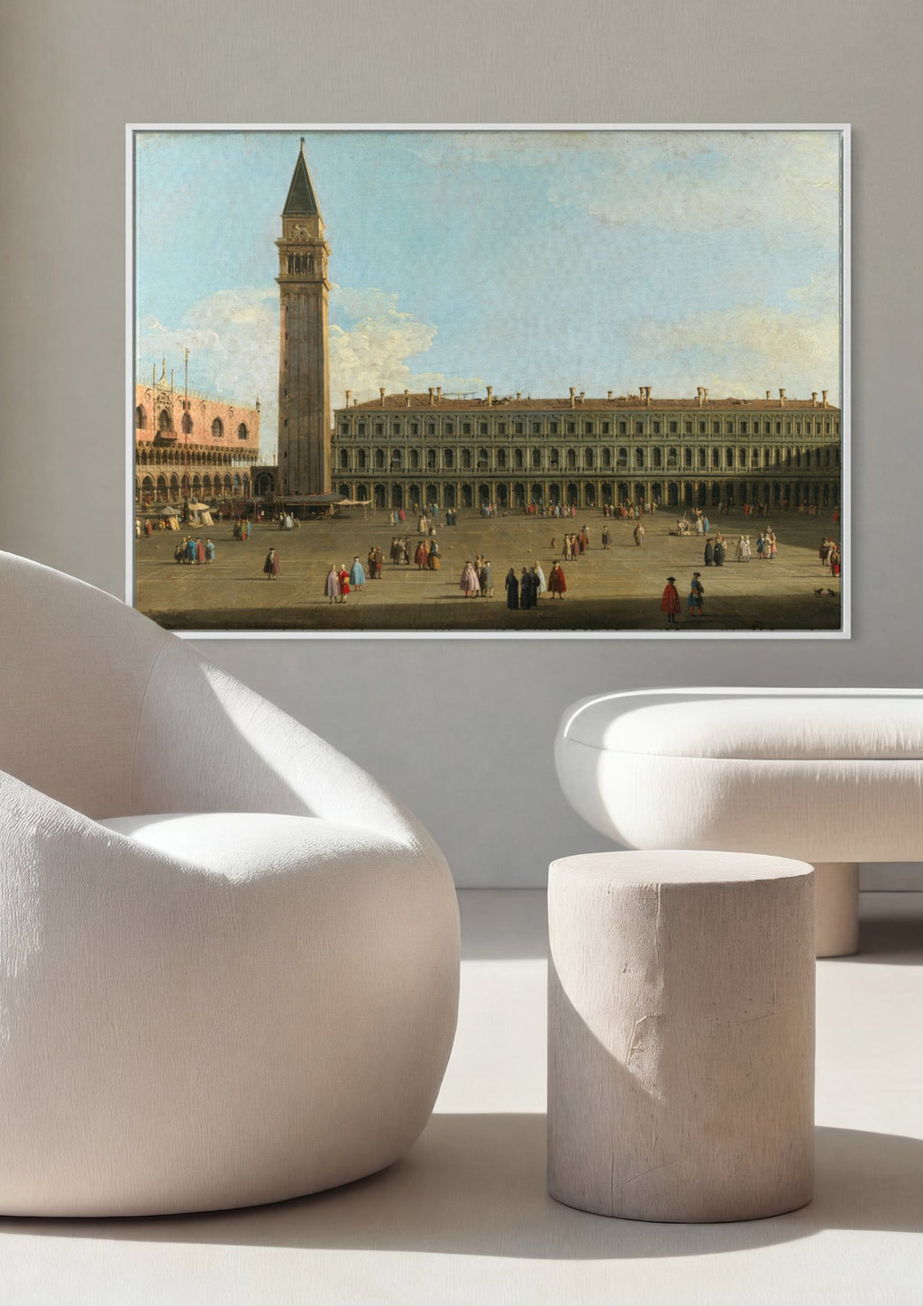 Quadro Decorativo A Praça de São Marcos - Canaletto em ambiente decorado