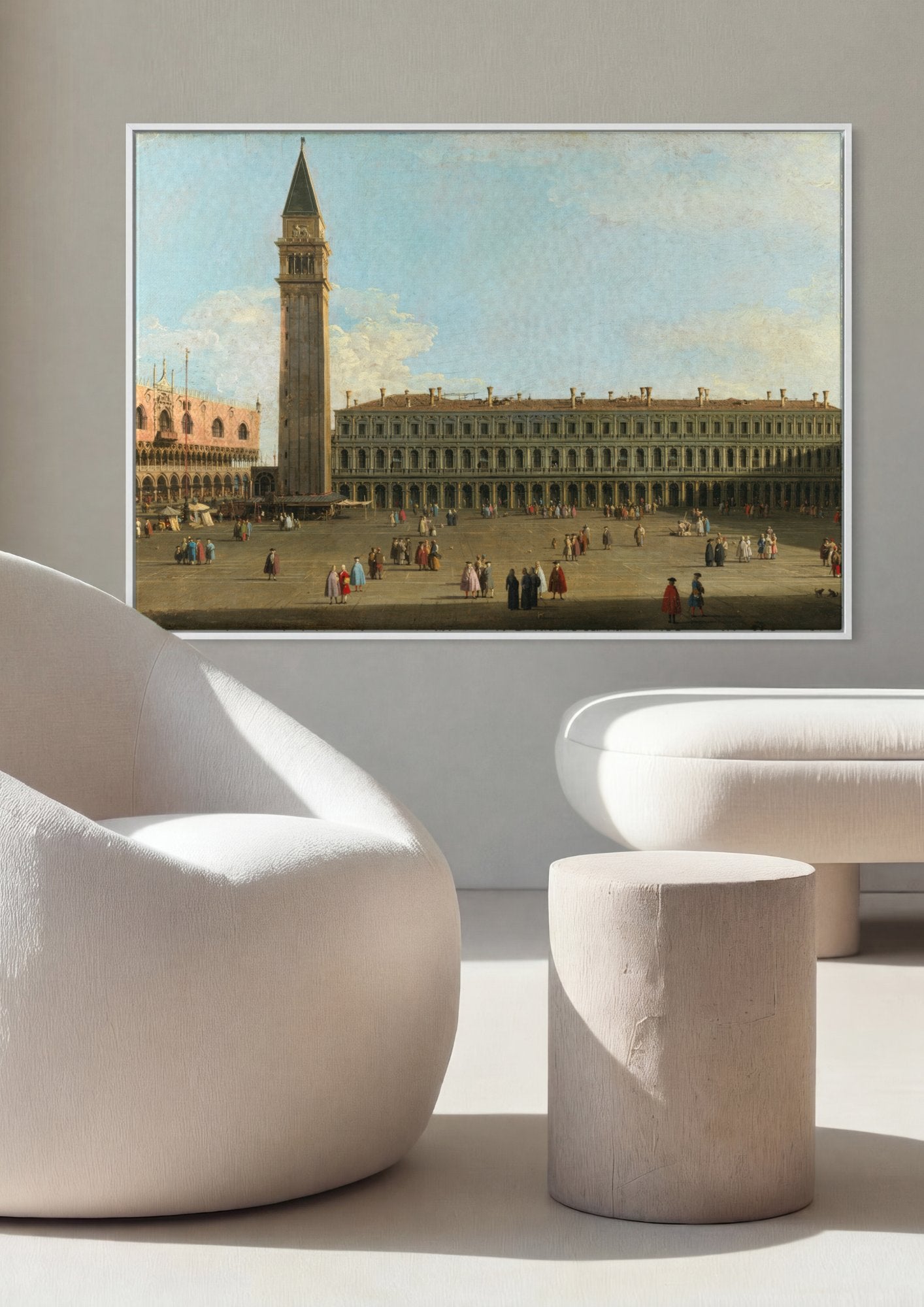 Quadro Decorativo A Praça de São Marcos - Canaletto em ambiente decorado