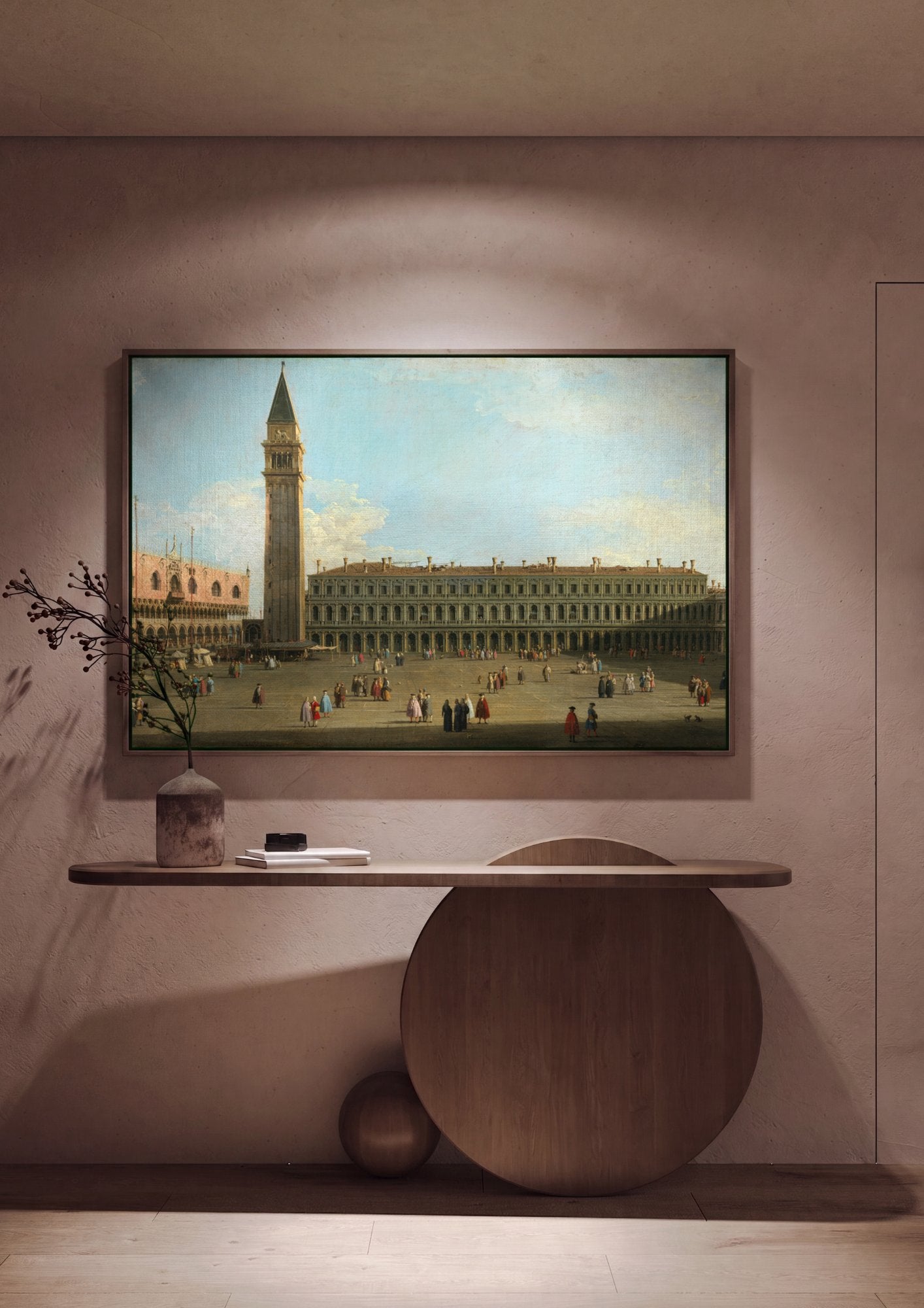 Quadro Decorativo A Praça de São Marcos - Canaletto em ambiente decorado