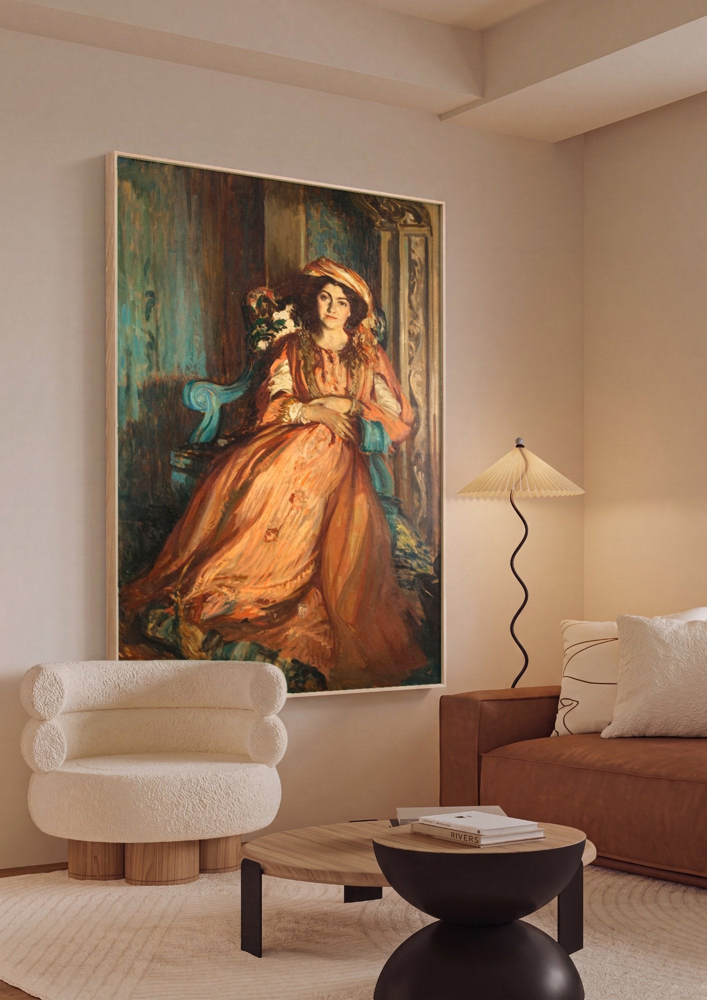 Quadro Decorativo Retrato Feminino - Jacques Émile Blanche em ambiente decorado