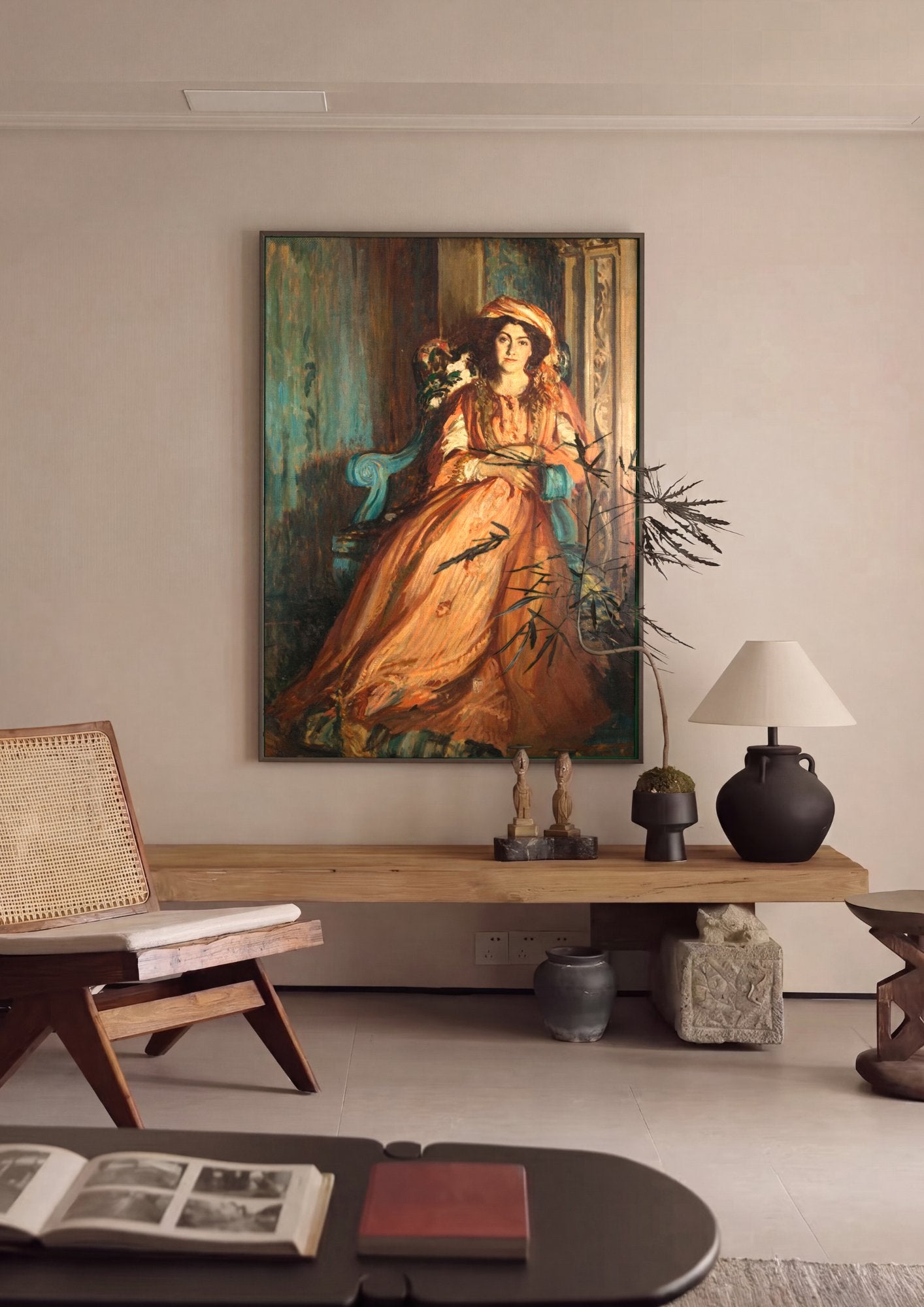 Quadro Decorativo Retrato Feminino - Jacques Émile Blanche em ambiente decorado