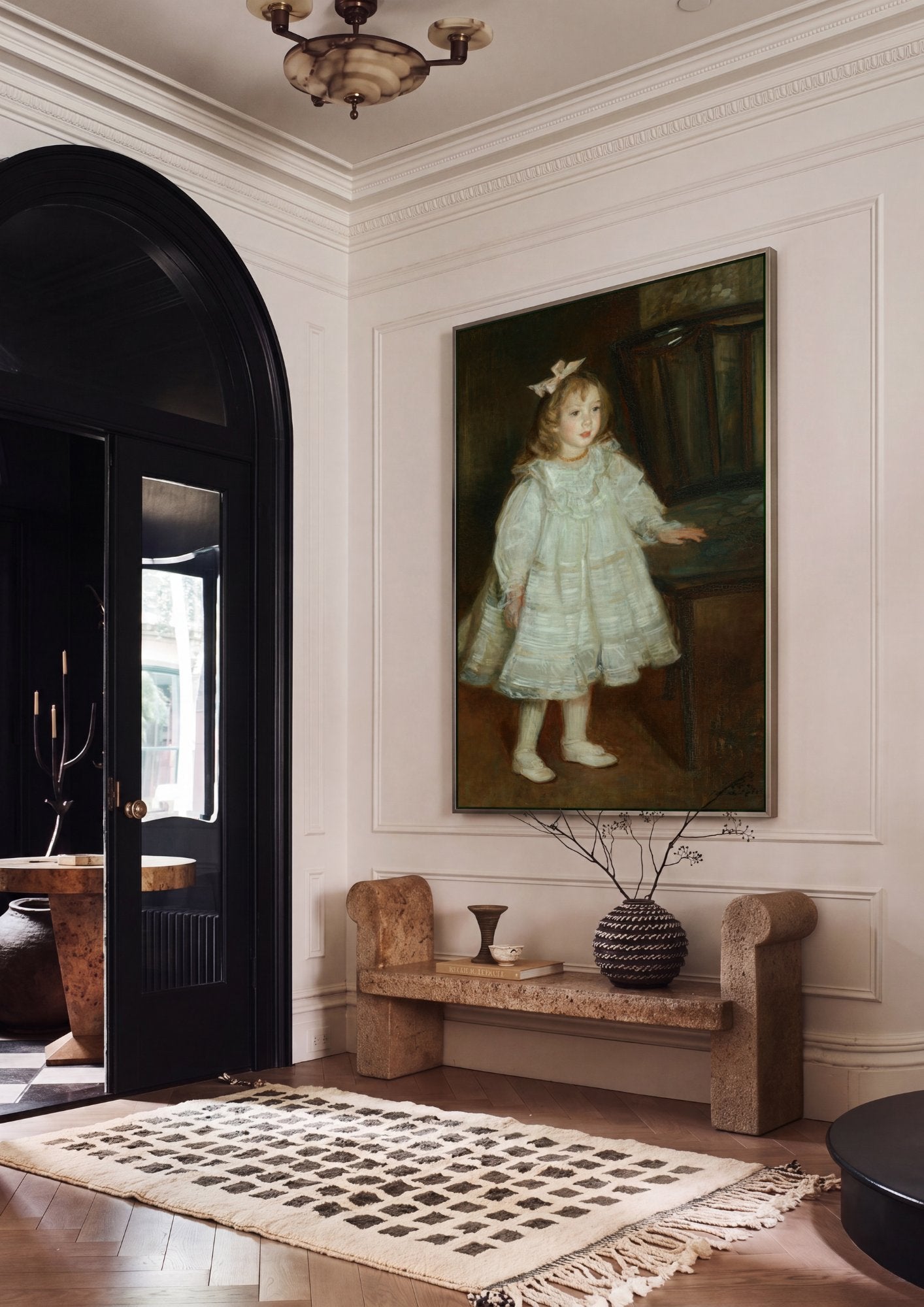 Quadro Decorativo 'Menina de Branco' - Jacques Émile Blanche em ambiente decorado