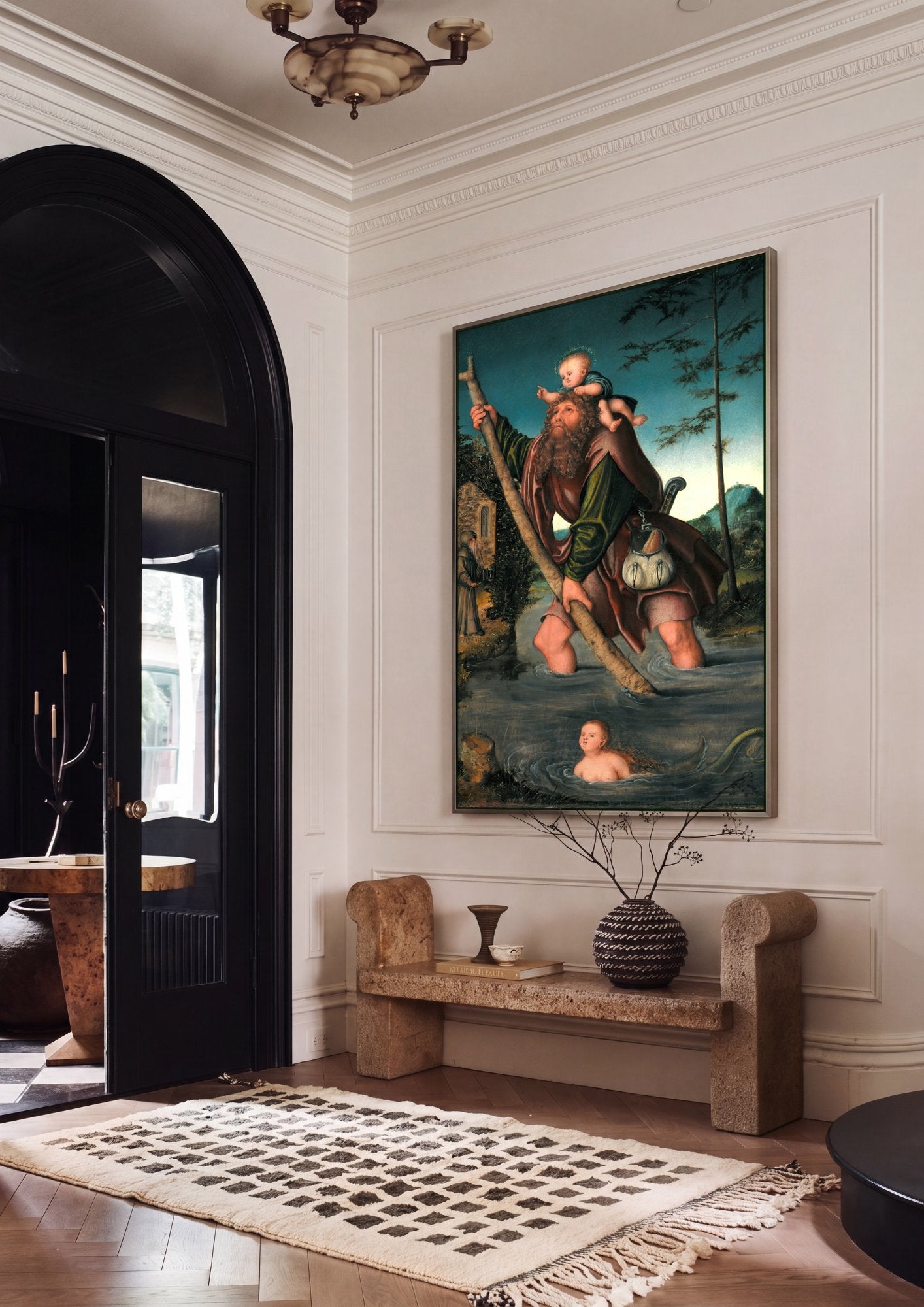 Quadro Decorativo São Cristóvão – Lucas Cranach, o Velho em ambiente decorado