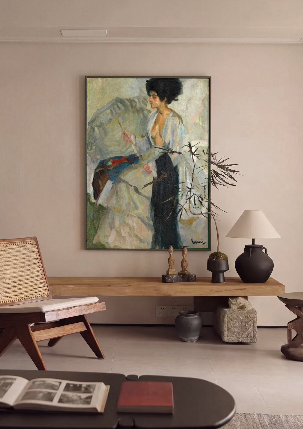 Quadro Decorativo A Pintora - Edward Cucuel em ambiente decorado