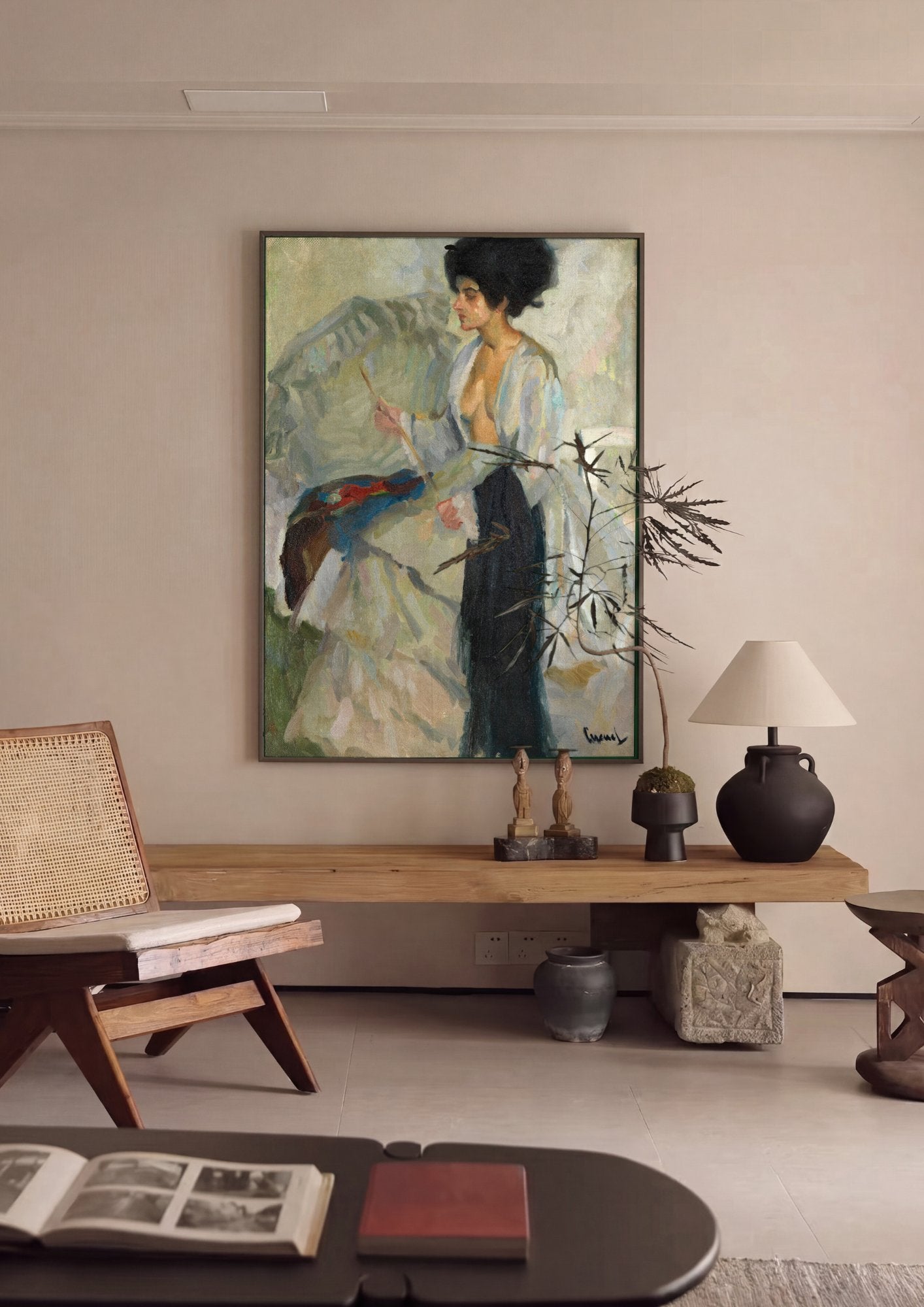 Quadro Decorativo A Pintora - Edward Cucuel em ambiente decorado