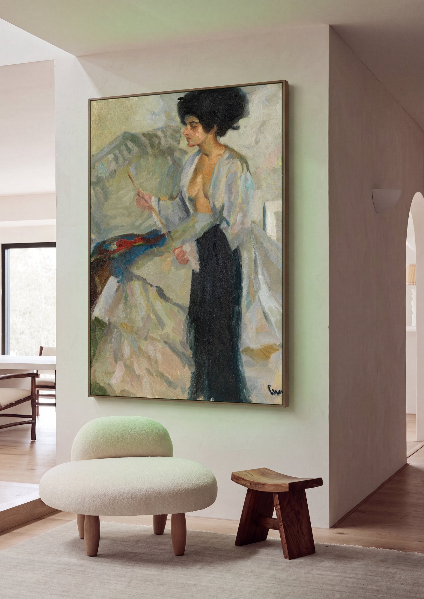 Quadro Decorativo A Pintora - Edward Cucuel em ambiente decorado