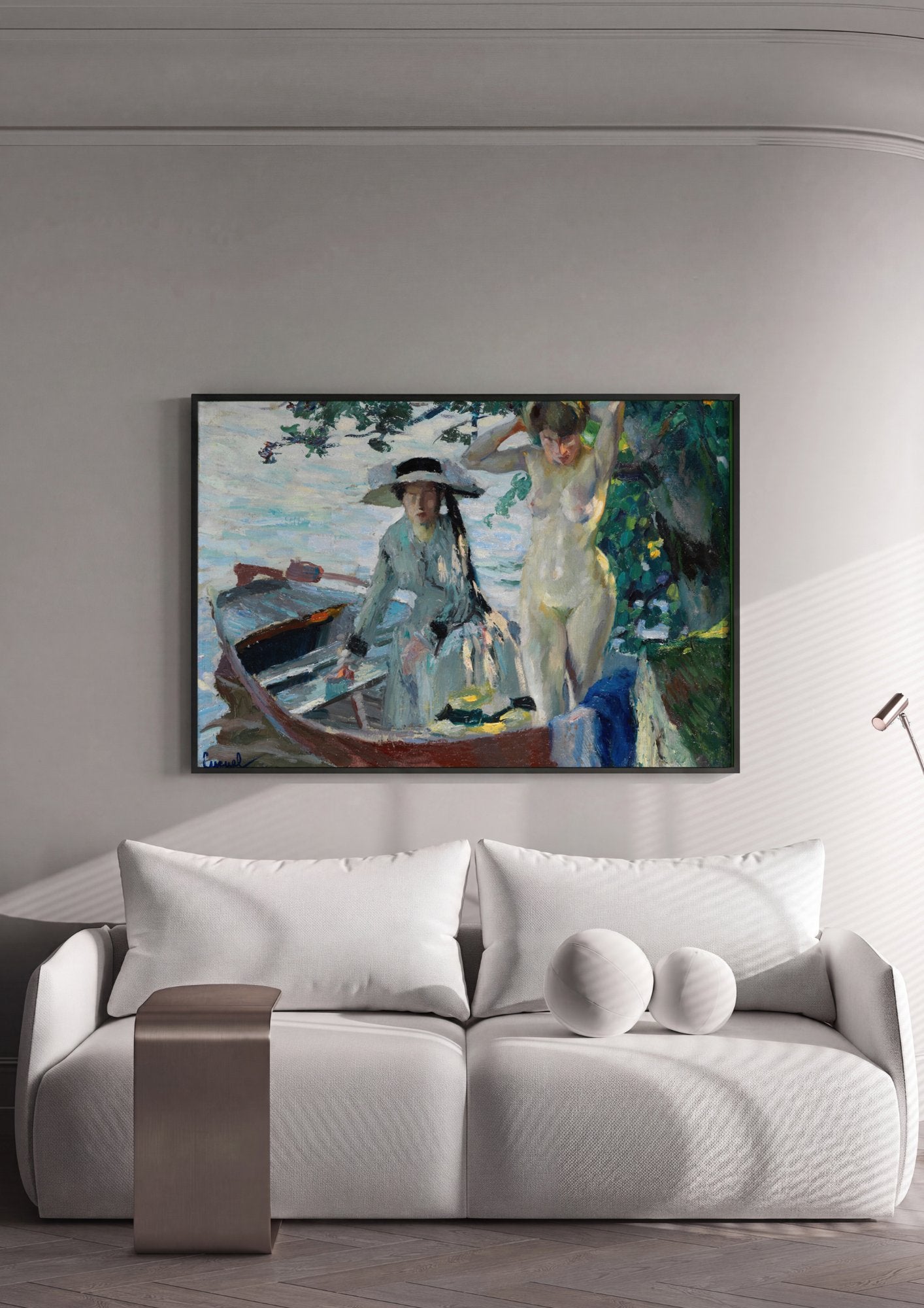 Quadro Decorativo A Chegada - Edward Cucuel em ambiente decorado
