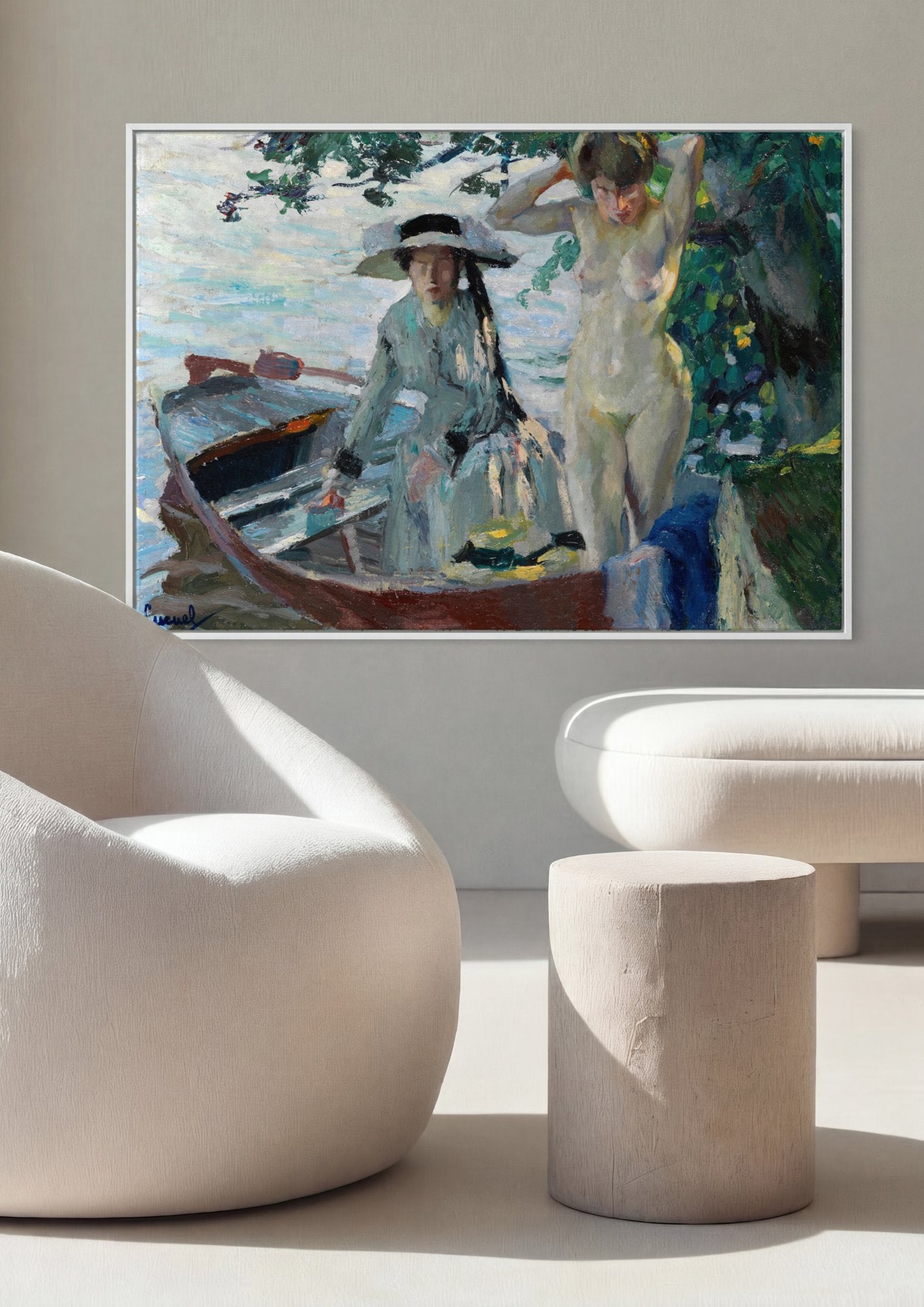 Quadro Decorativo A Chegada - Edward Cucuel em ambiente decorado