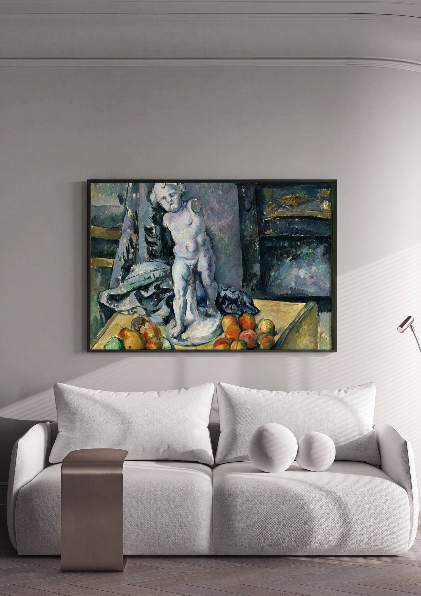 Quadro Decorativo Natureza-Morta com Cupido de Gesso - Cézanne em ambiente decorado