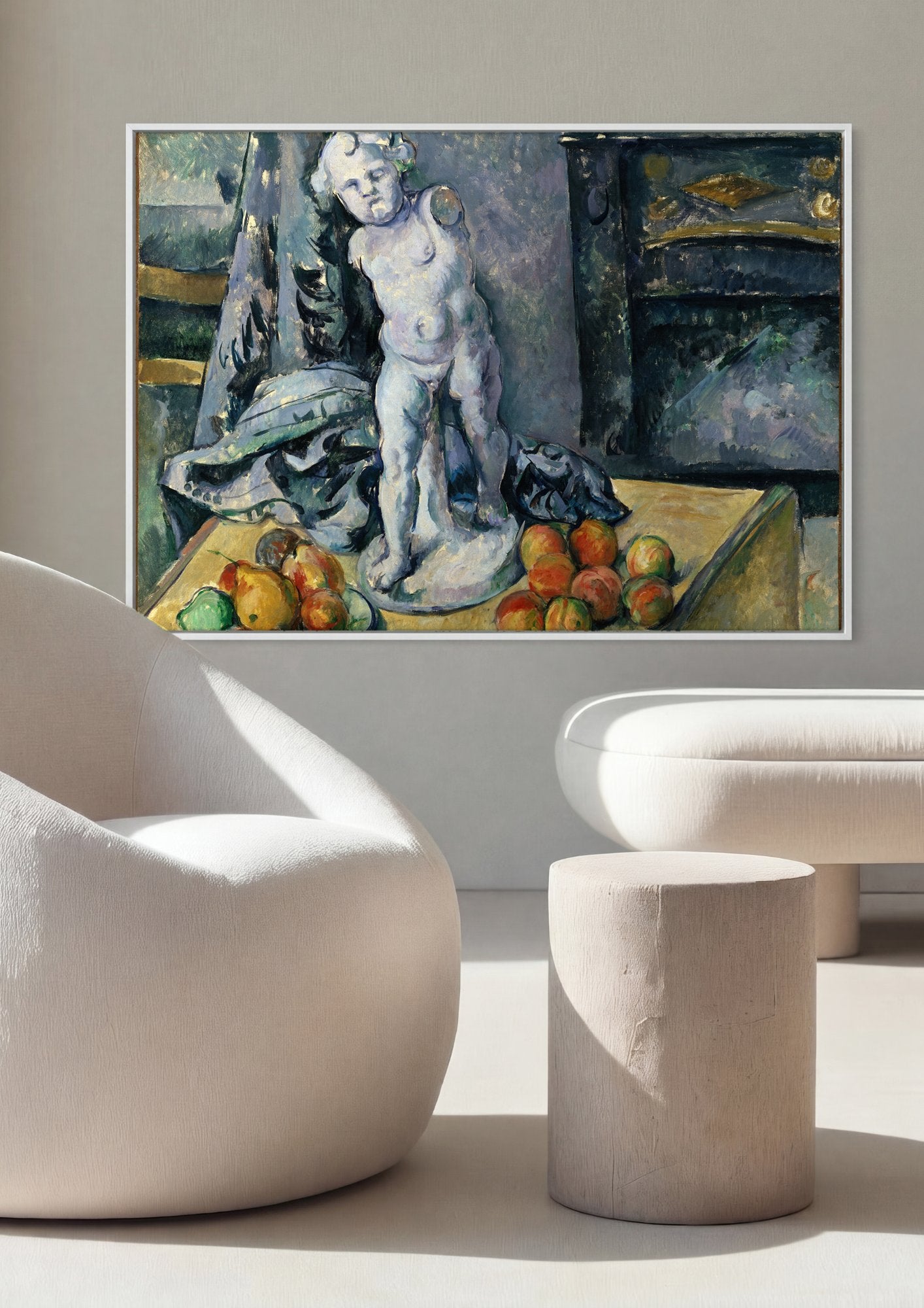 Quadro Decorativo Natureza-Morta com Cupido de Gesso - Cézanne em ambiente decorado