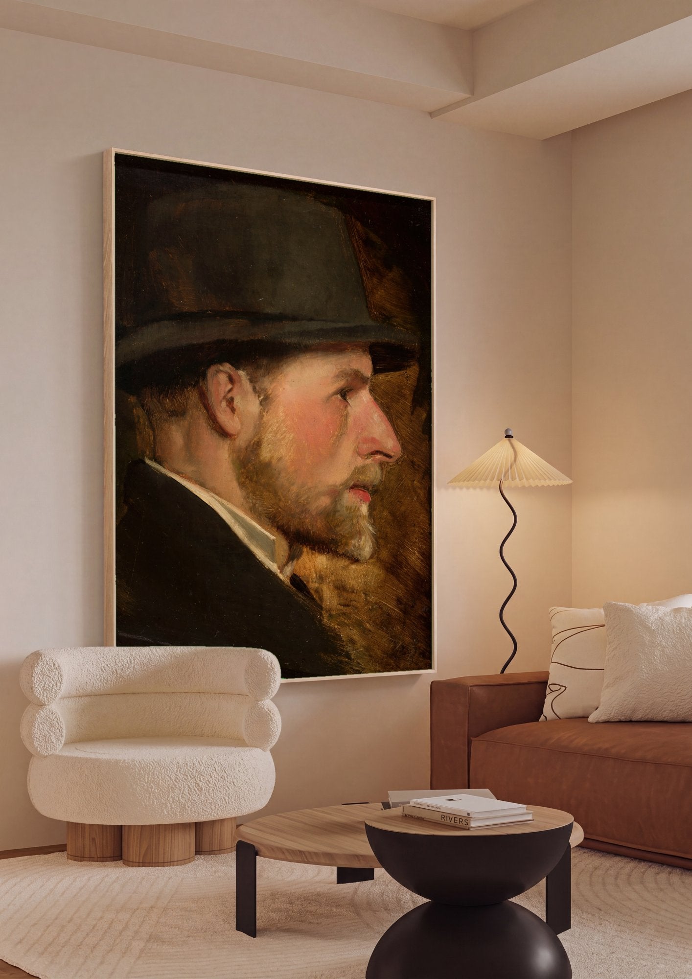 Quadro Decorativo Retrato Masculino - W. Czachórski em ambiente decorado