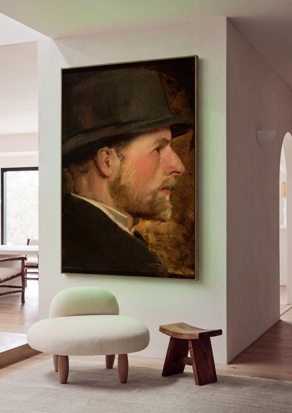 Quadro Decorativo Retrato Masculino - W. Czachórski em ambiente decorado