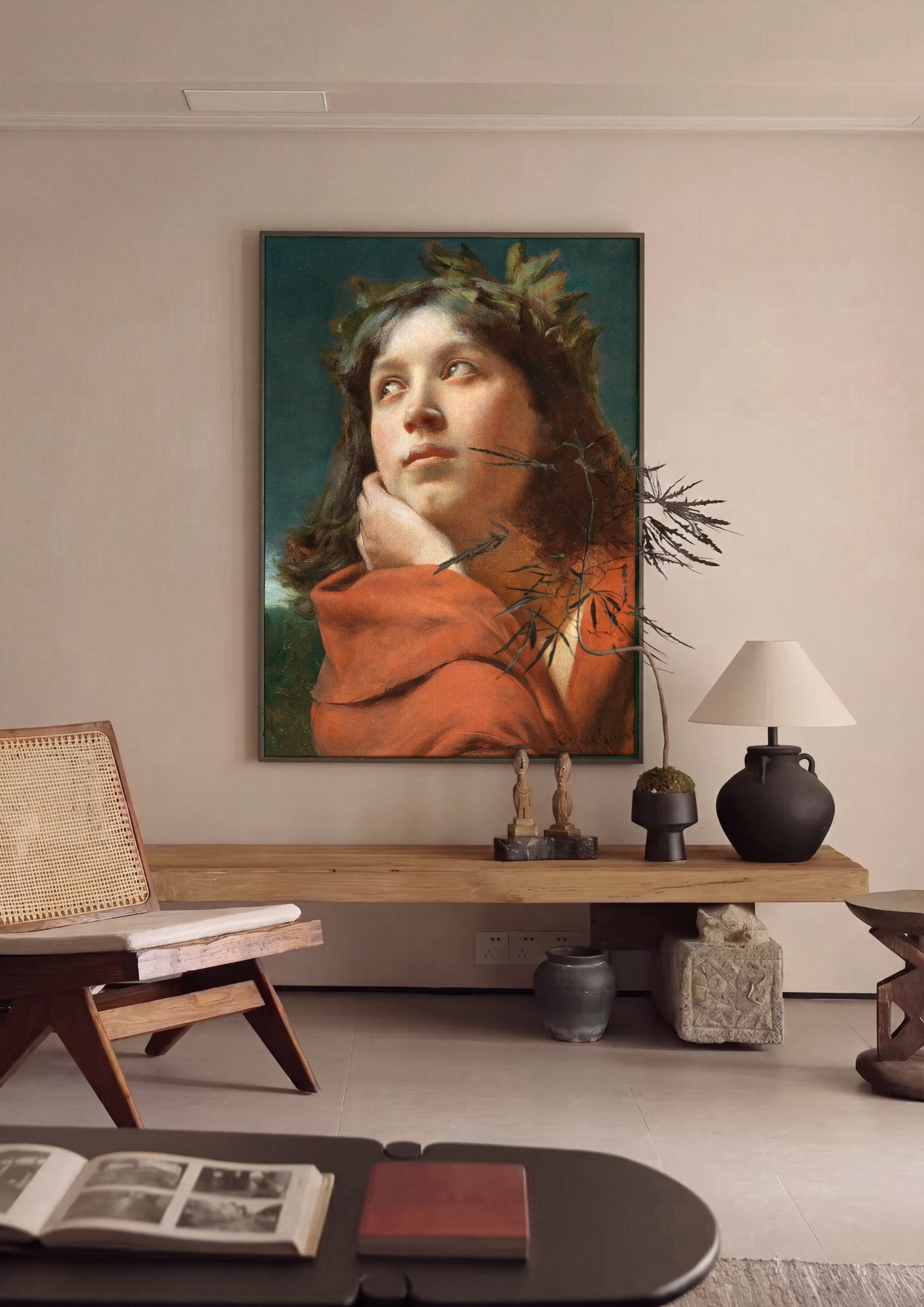 Quadro Decorativo A Poetisa - Wladyslaw Czachórski em ambiente decorado