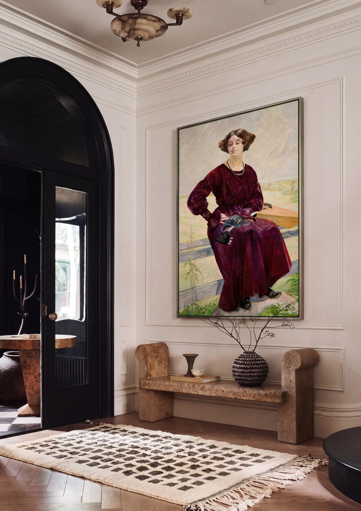 Quadro Decorativo A Poetisa - Jacek Malczewski em ambiente decorado
