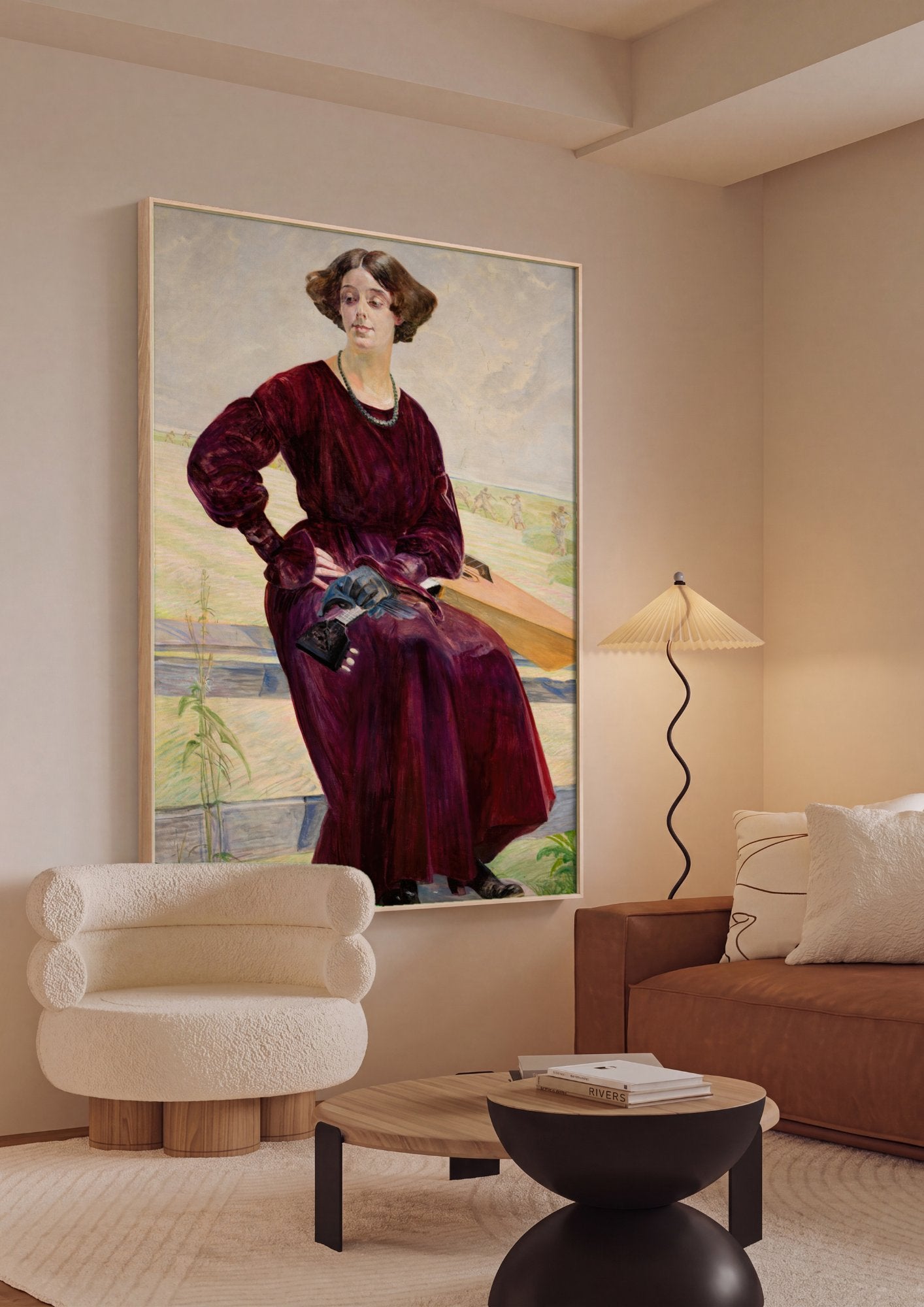 Quadro Decorativo A Poetisa - Jacek Malczewski em ambiente decorado