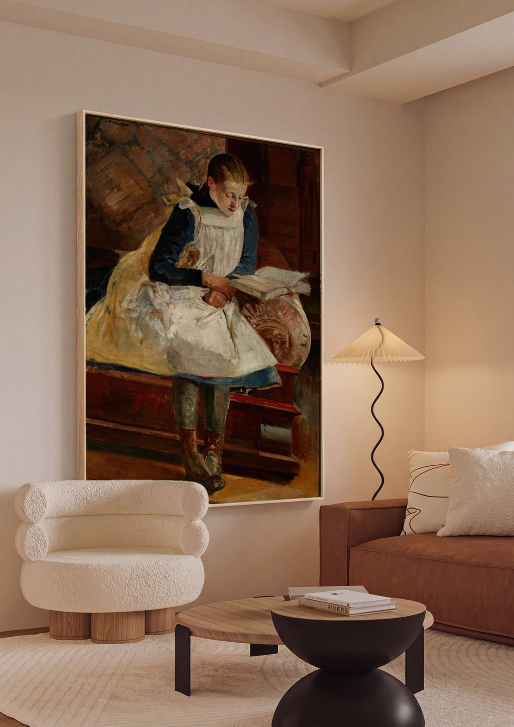 Quadro Decorativo A Leitora - Jacek Malczewski em ambiente decorado
