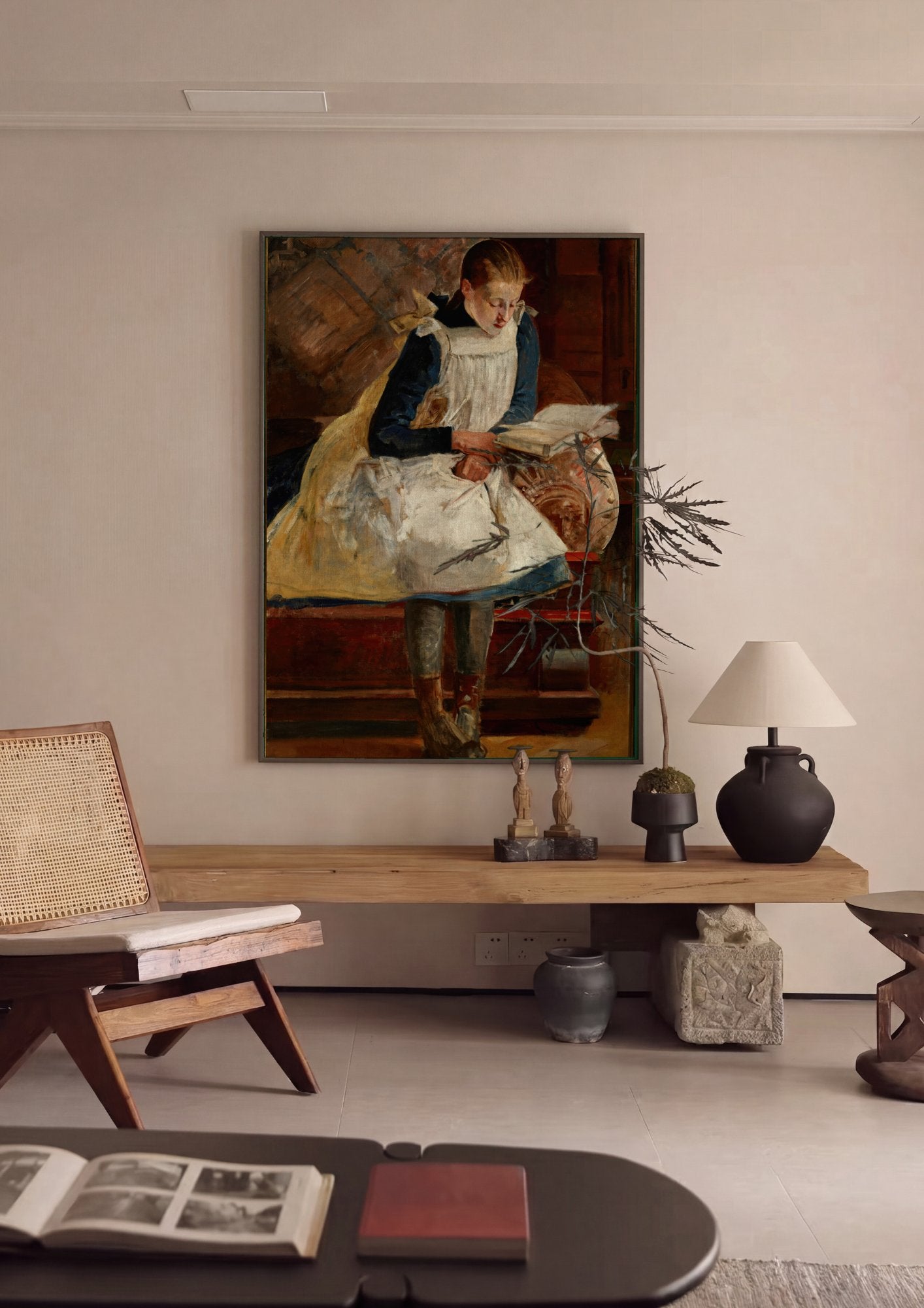 Quadro Decorativo A Leitora - Jacek Malczewski em ambiente decorado