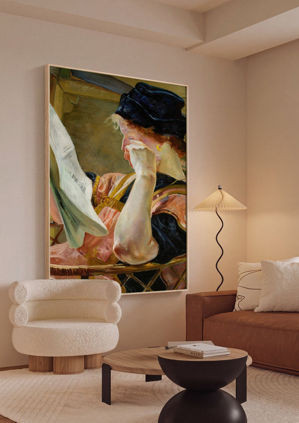 Quadro Decorativo A Leitura - Jacek Malczewski em ambiente decorado