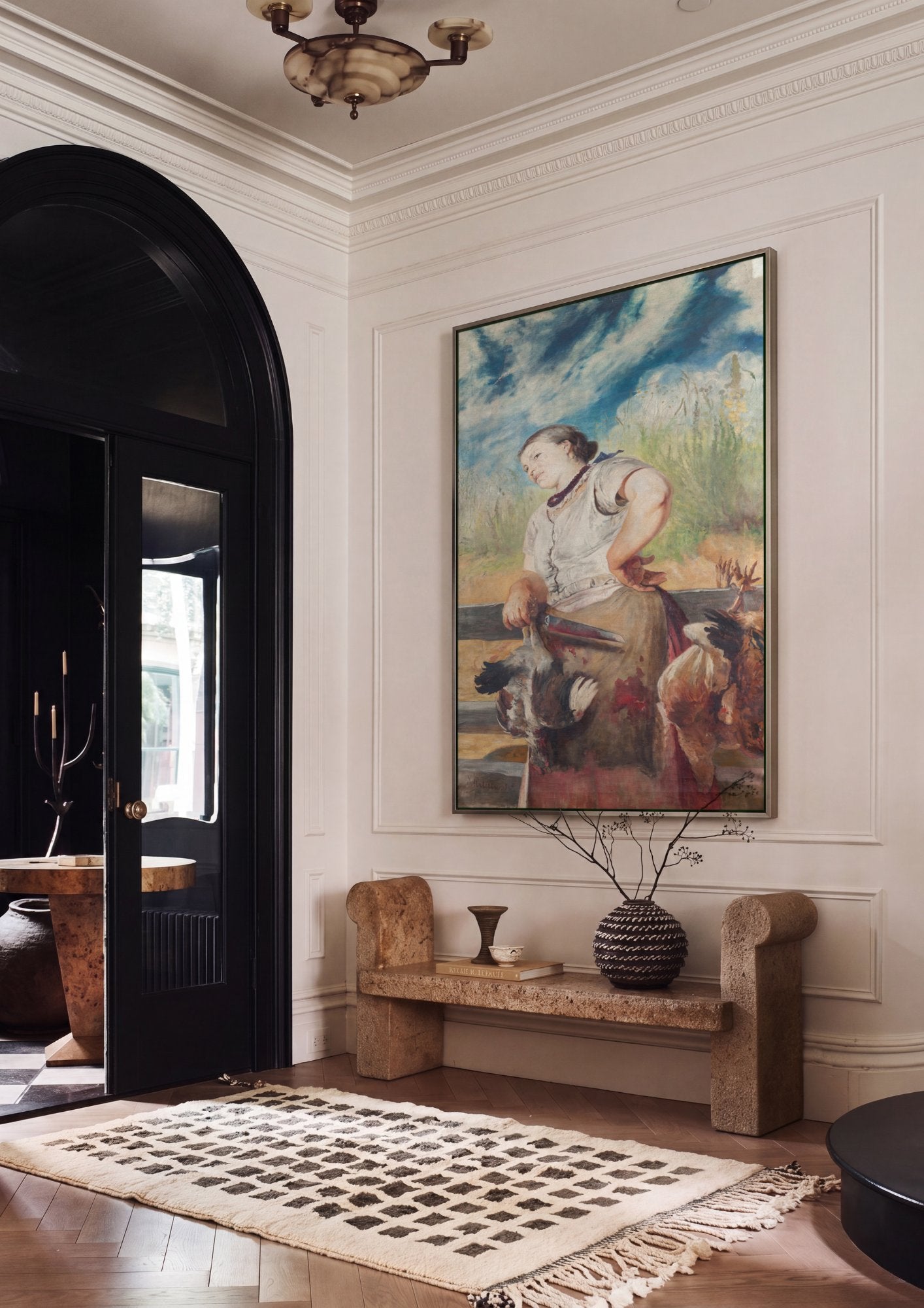 Quadro Decorativo A Matanca - Jacek Malczewski em ambiente decorado