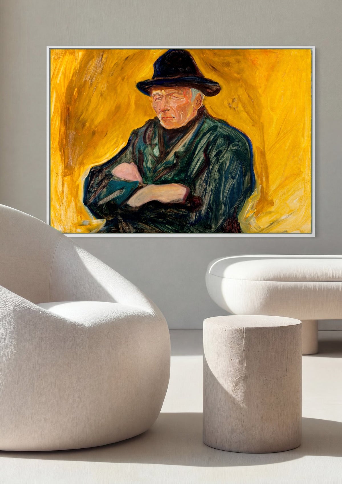Quadro Decorativo Retrato de um Homem - Edvard Munch | quadro emoldurado na parede