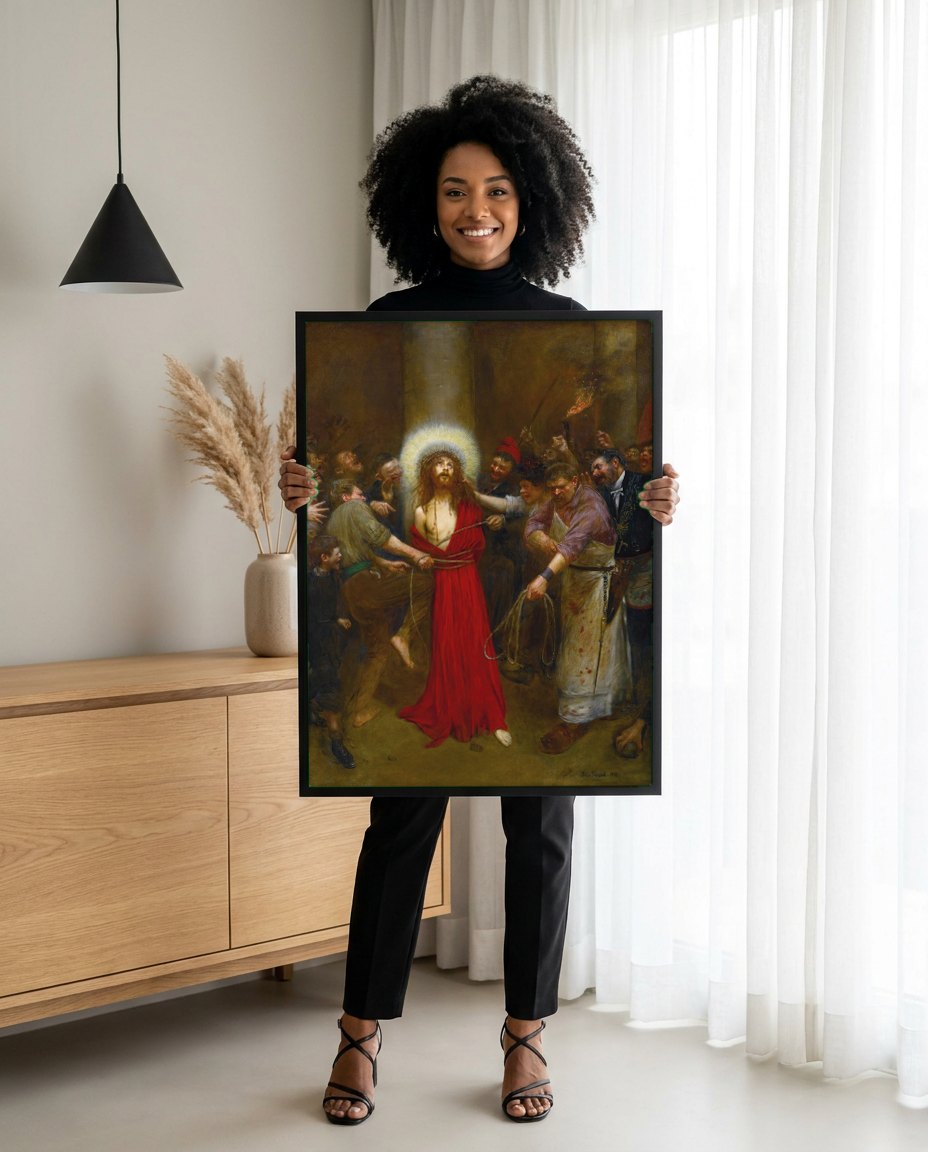 Quadro Decorativo Ecce Homo - Jean Béraud | modelo apresentando o quadro emoldurado