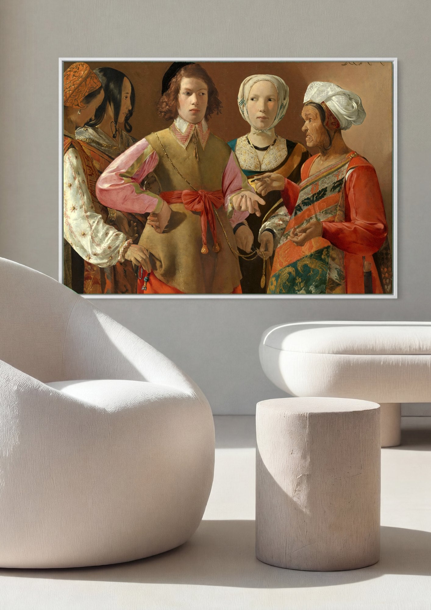 Quadro Decorativo A Enganadora - Georges de La Tour | quadro emoldurado na parede