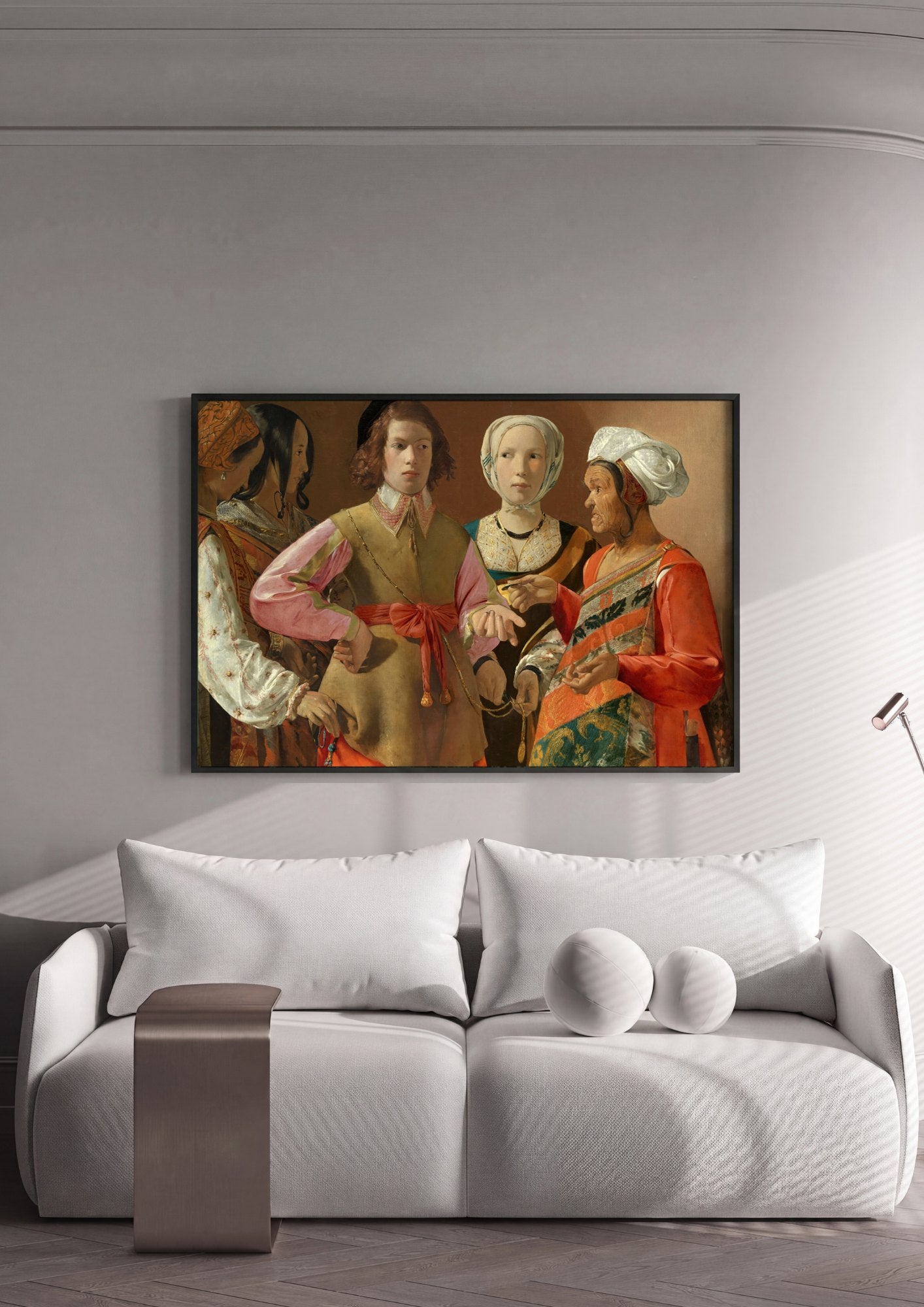 Quadro Decorativo A Enganadora - Georges de La Tour | quadro emoldurado na parede