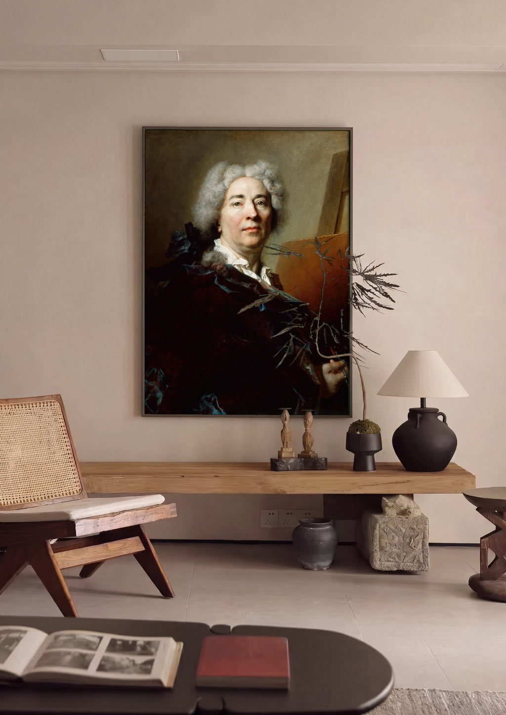 Quadro Decorativo Autorretrato - Nicolas de Largillière | quadro emoldurado na parede