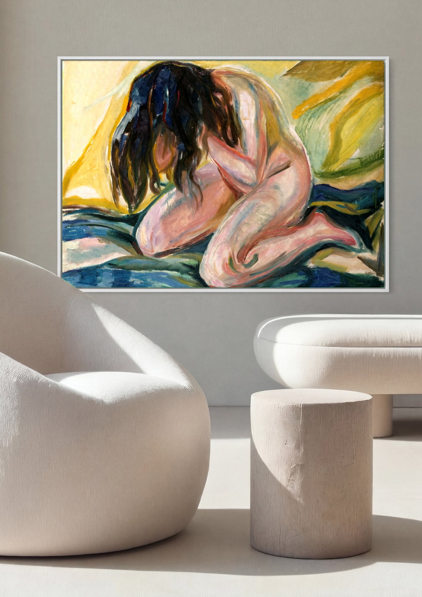 Quadro Decorativo A Mulher Chora - Edvard Munch | quadro emoldurado na parede