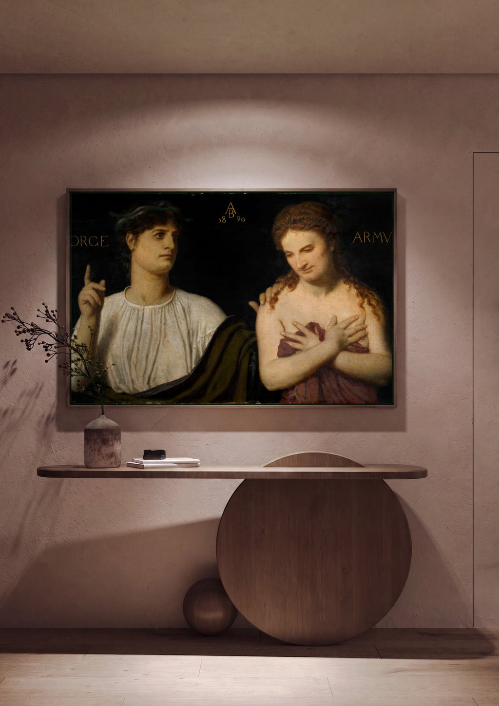 Quadro Decorativo Sorgete Armvt - Arnold Böcklin em ambiente decorado